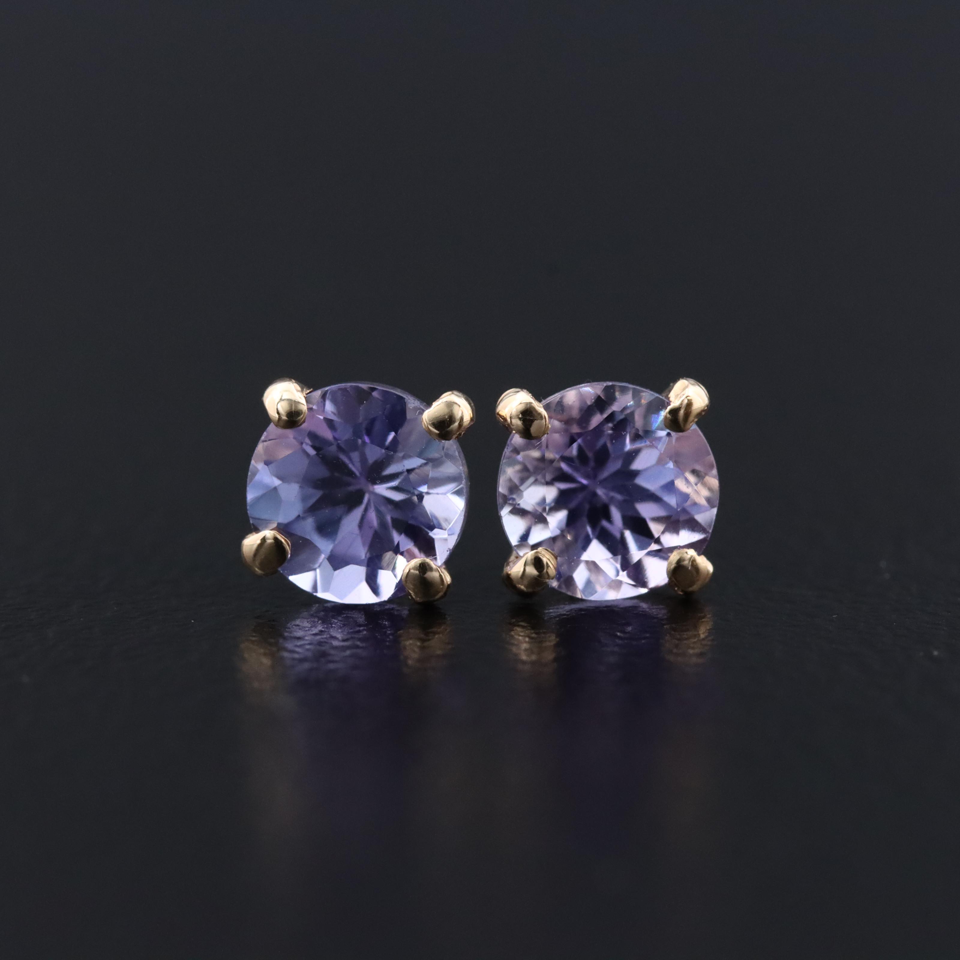 14K Tanzanite Stud Earrings