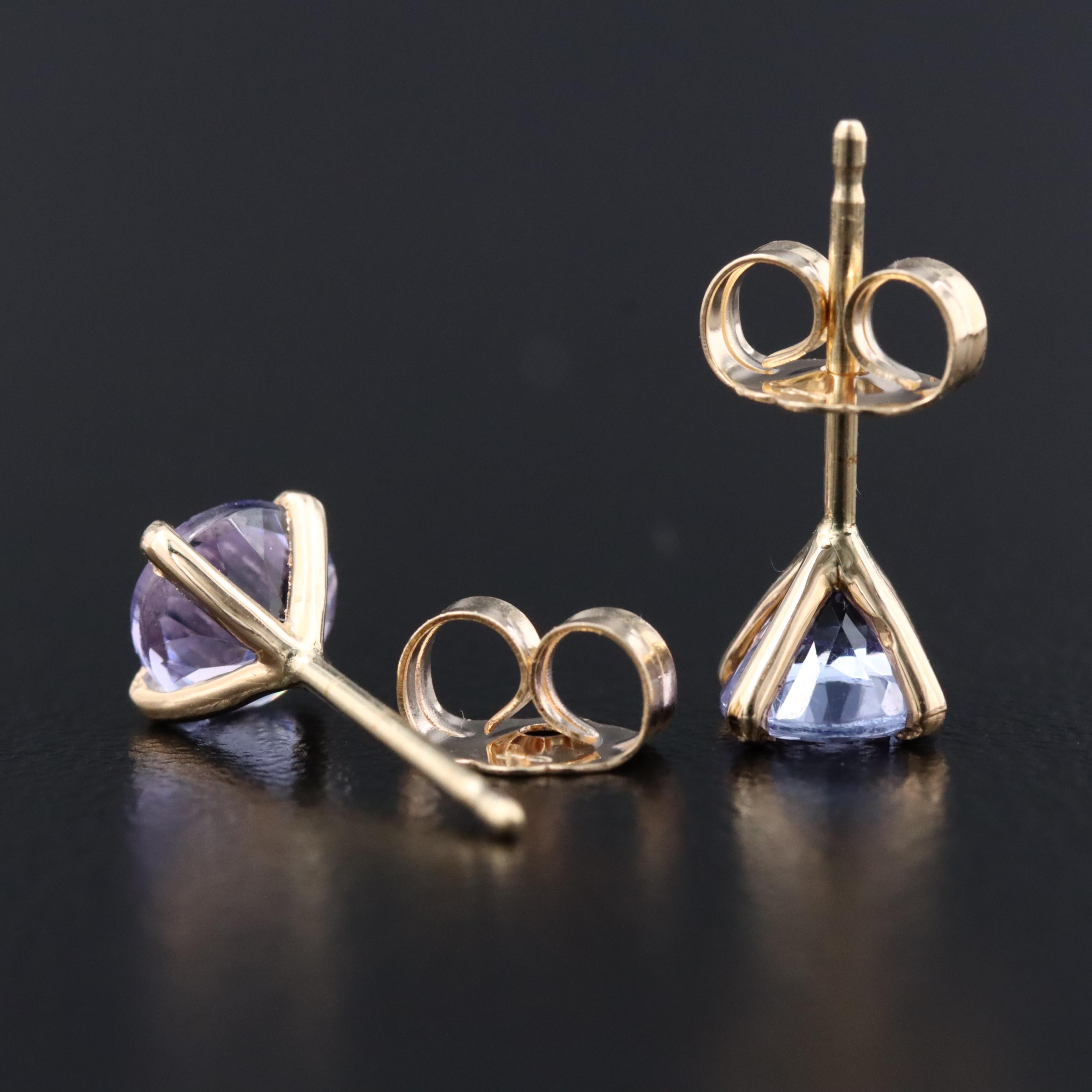 14K Tanzanite Stud Earrings