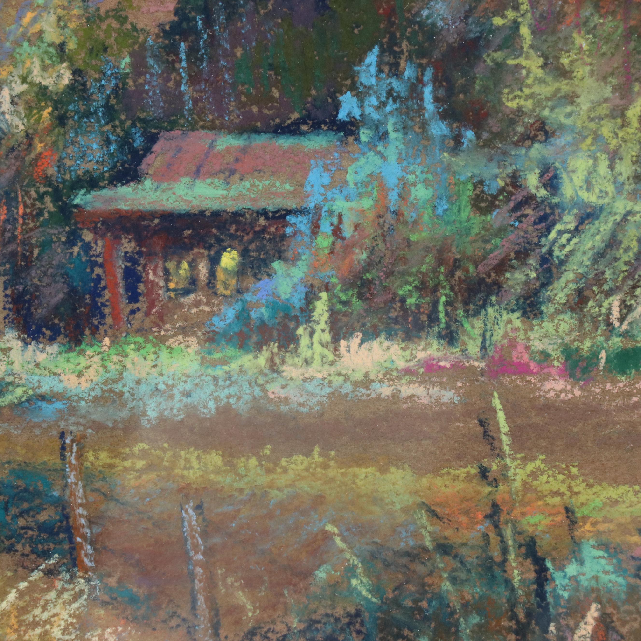 Marianna McDonald Pastel Landscape Drawing "Piney Woods," 1986