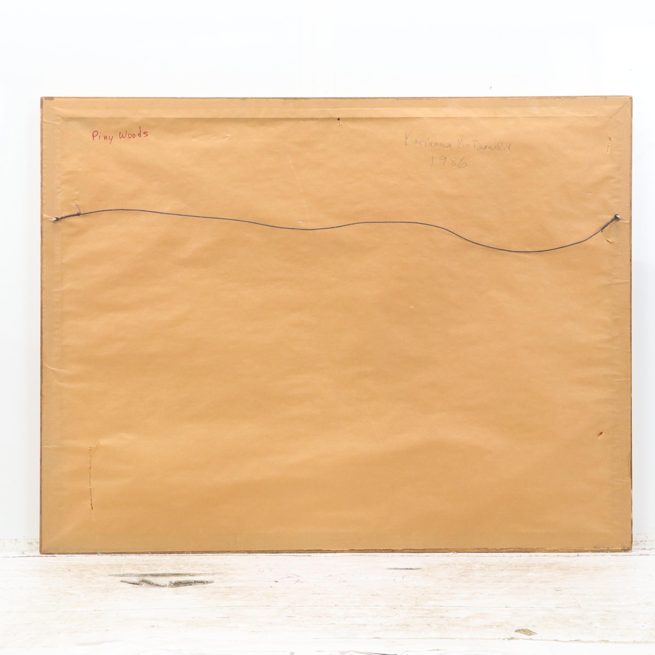 Marianna McDonald Pastel Landscape Drawing "Piney Woods," 1986