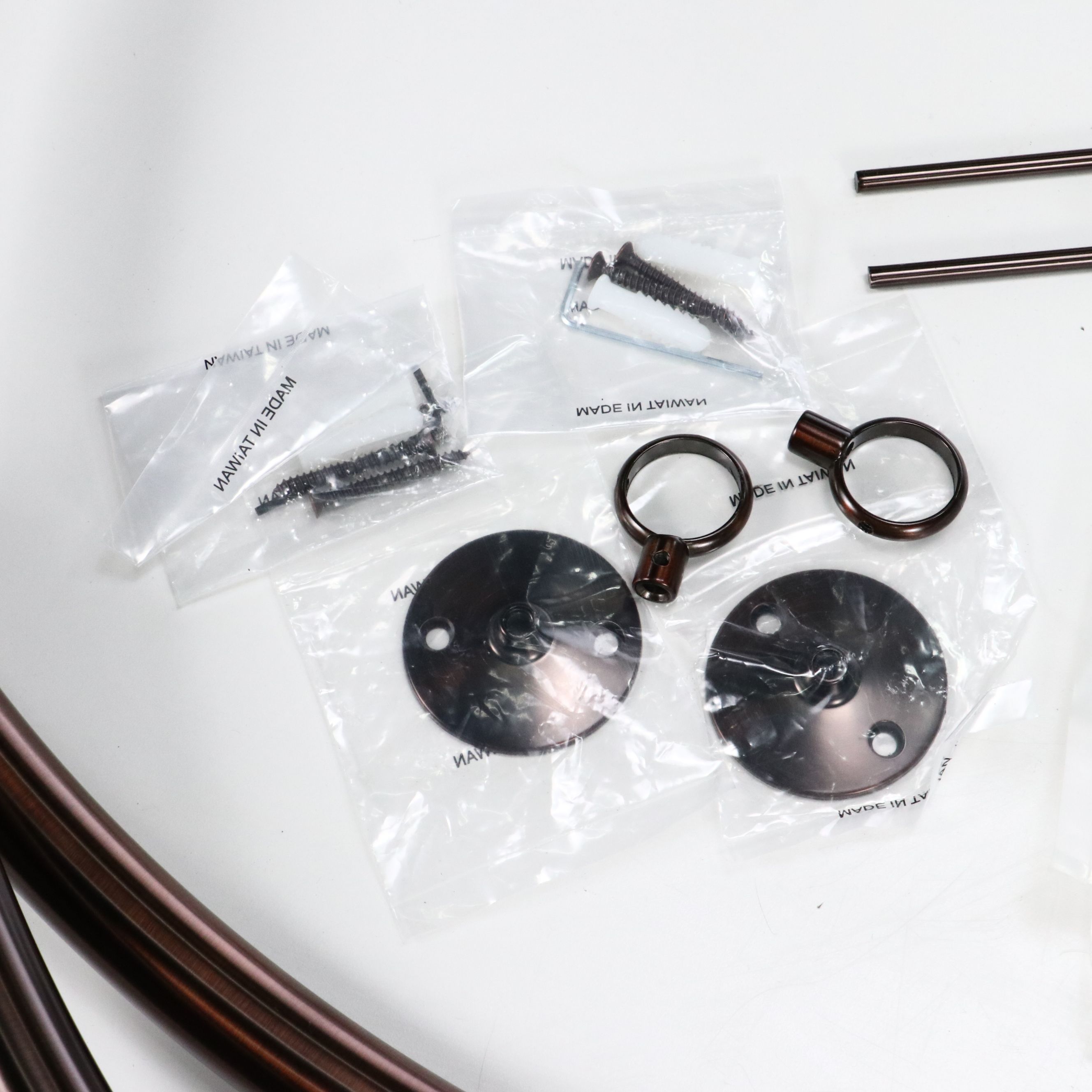 Oil Rubbed Bronze Oval Shower Curtain Rod with Hardware