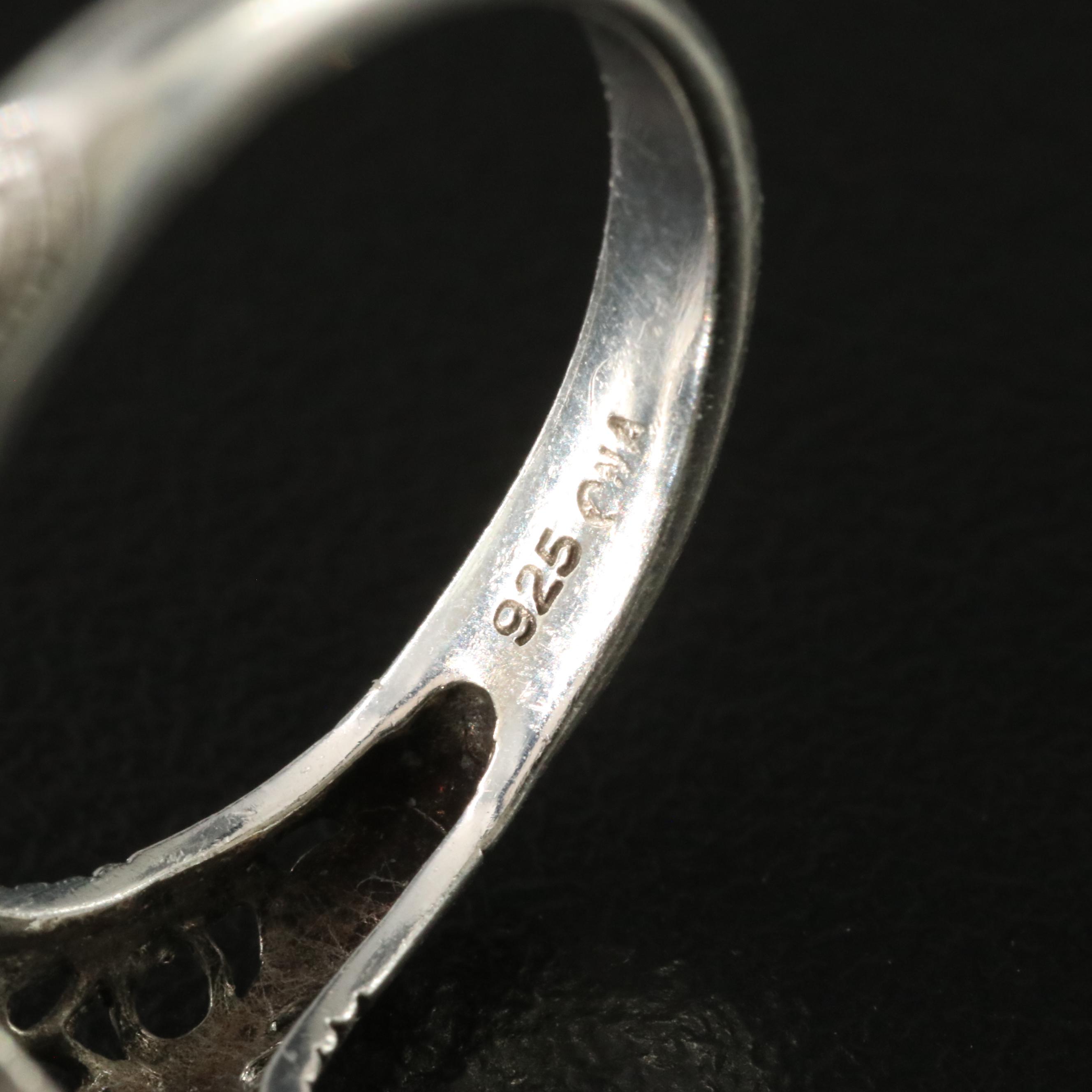 Sterling Blue Topaz and Diamond Ring