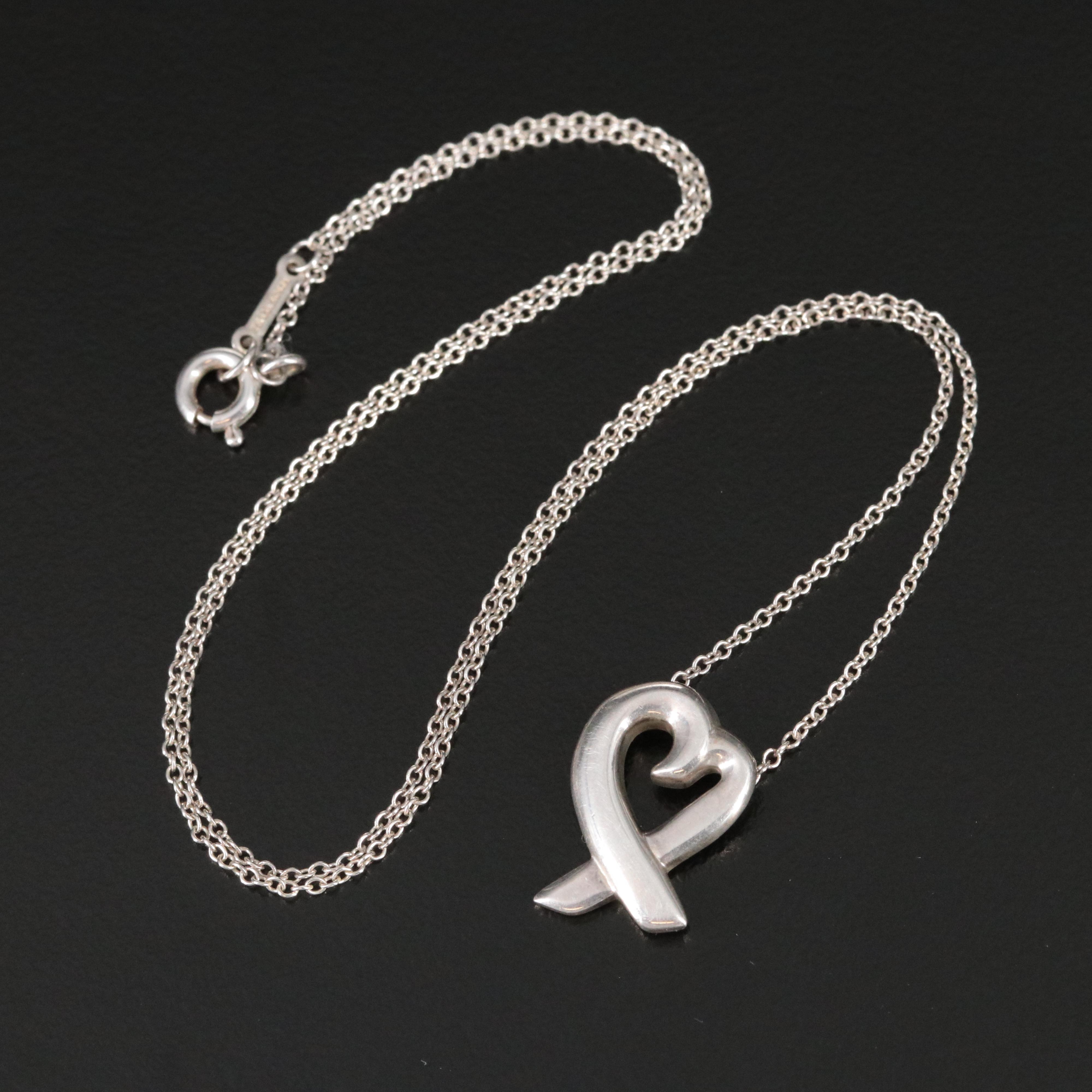 Paloma PIcasso for Tiffany & Co. Sterling Loving Heart Necklace