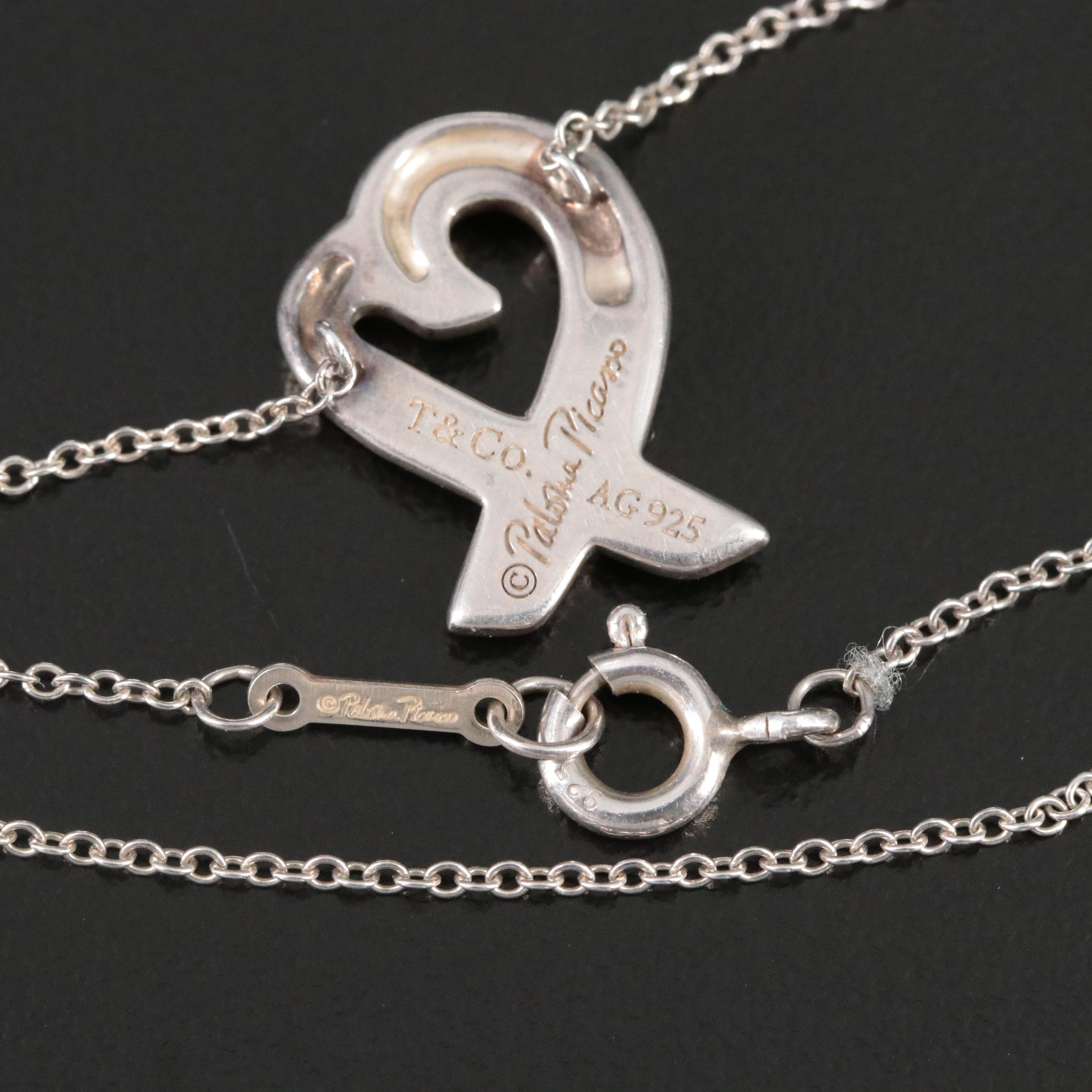 Paloma PIcasso for Tiffany & Co. Sterling Loving Heart Necklace