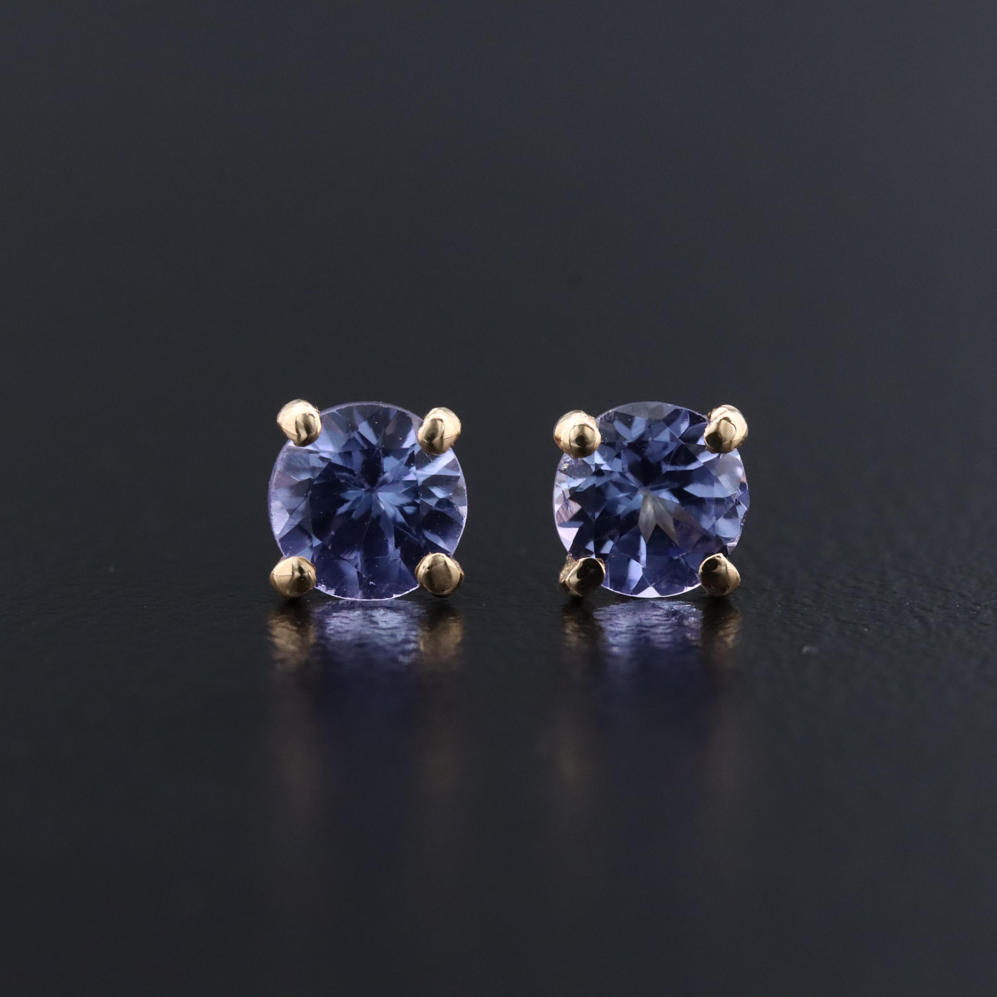 14K Tazanite Stud Earrings