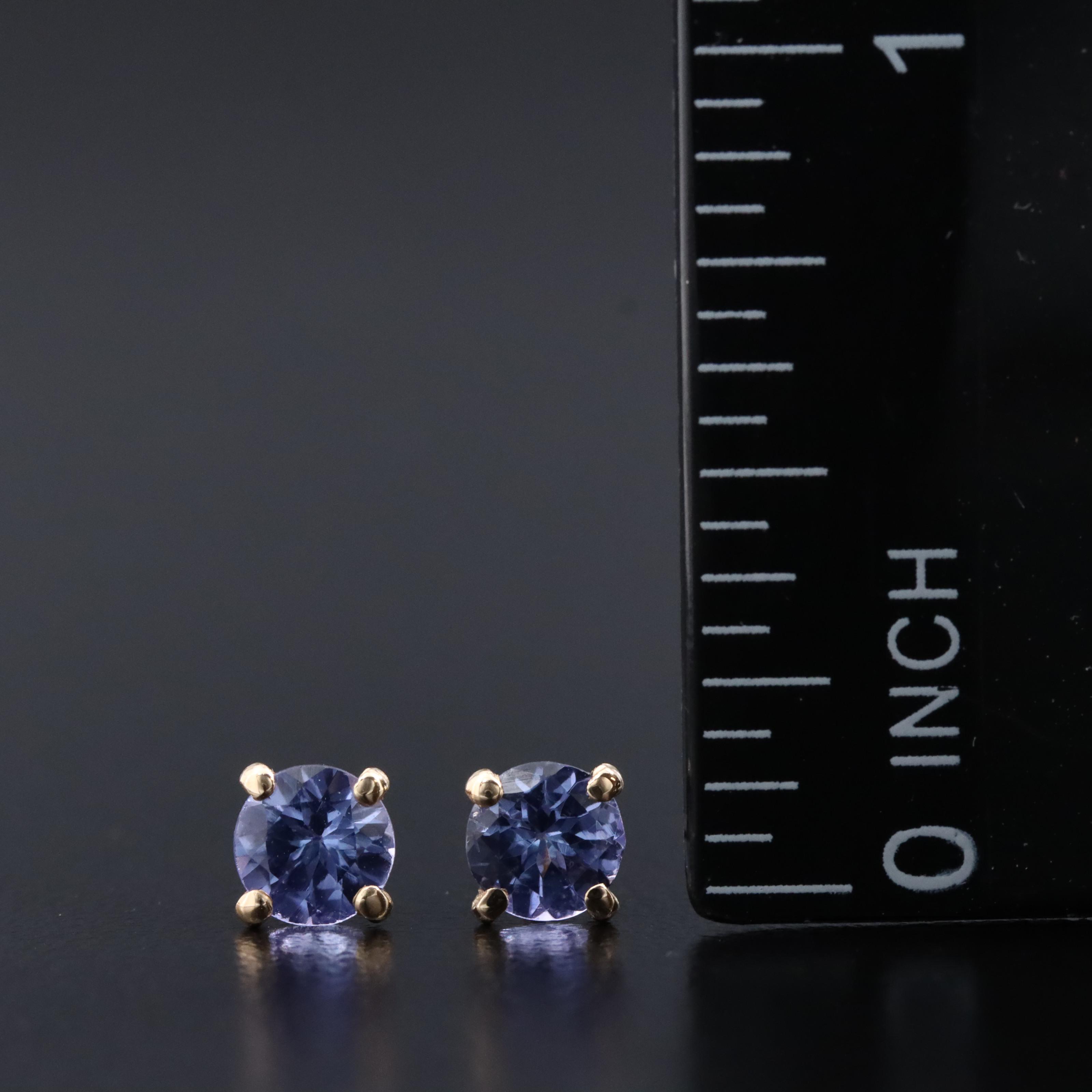 14K Tazanite Stud Earrings