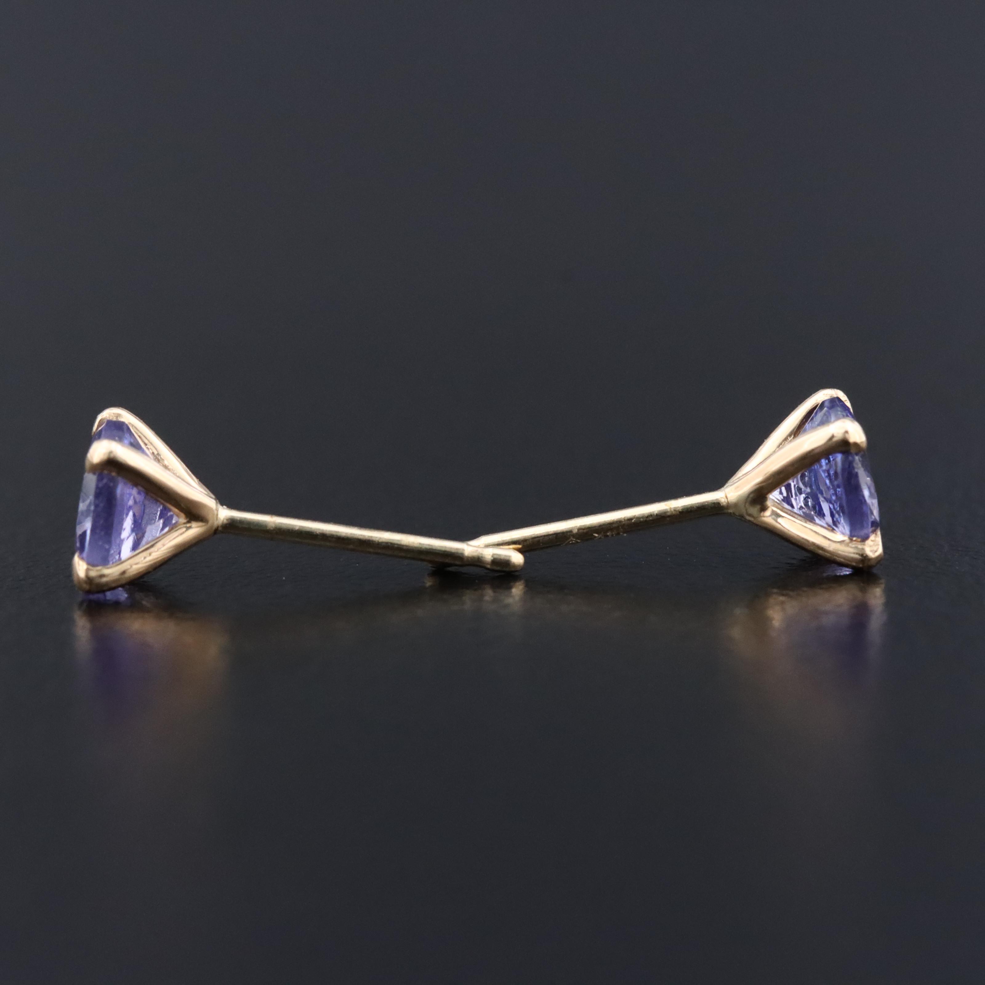 14K Tazanite Stud Earrings
