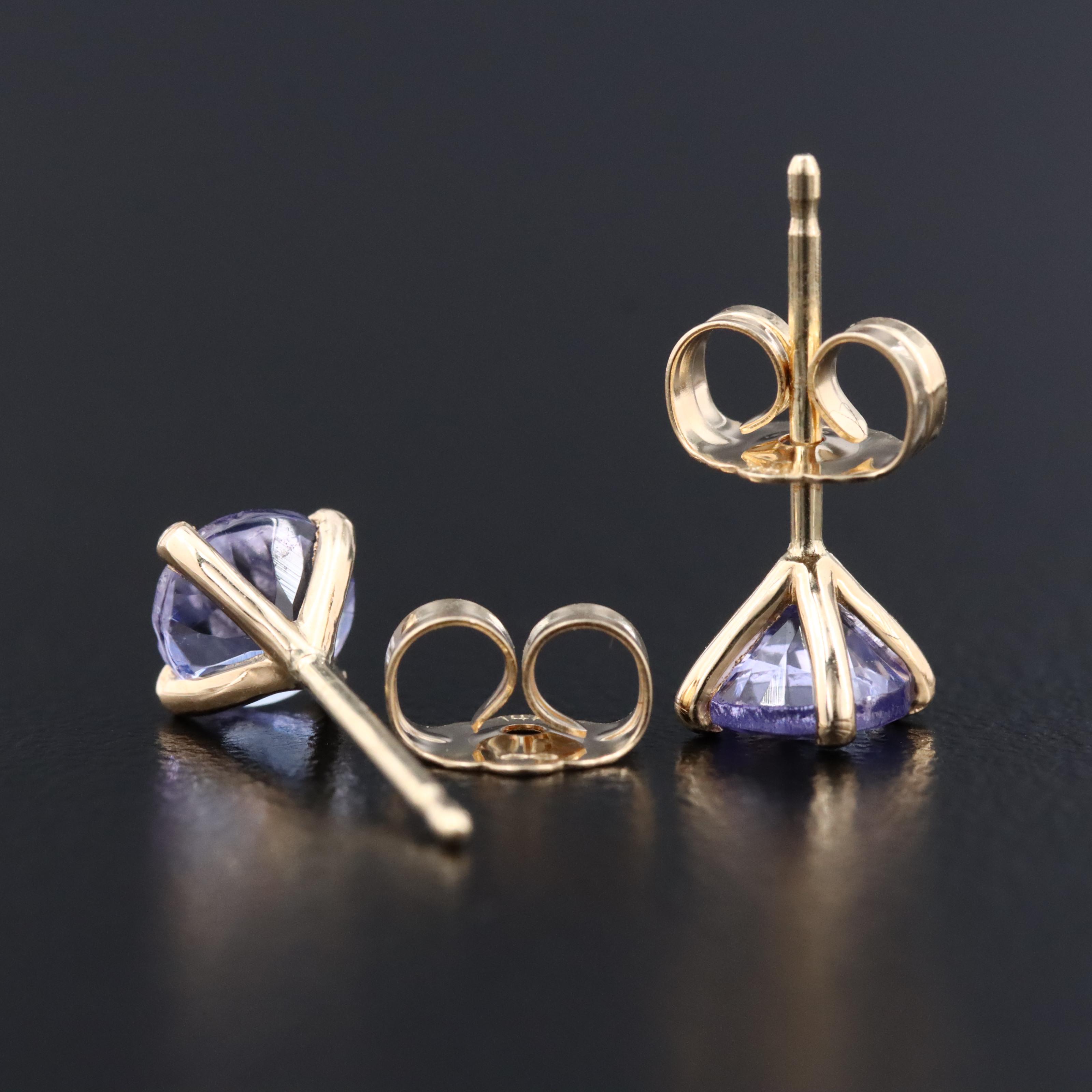 14K Tazanite Stud Earrings
