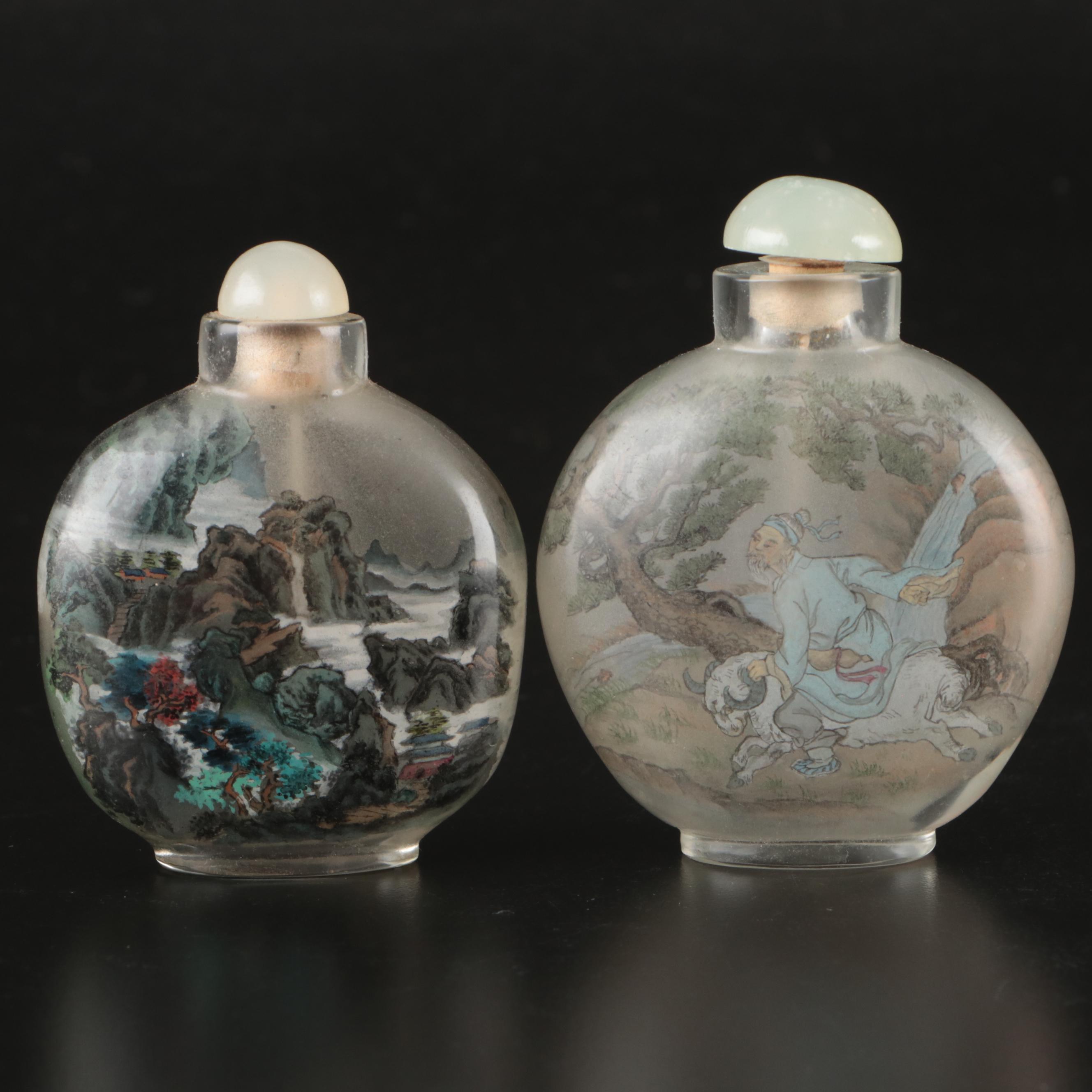 Chinese Reverse Painted Glass Snuff Bottles
