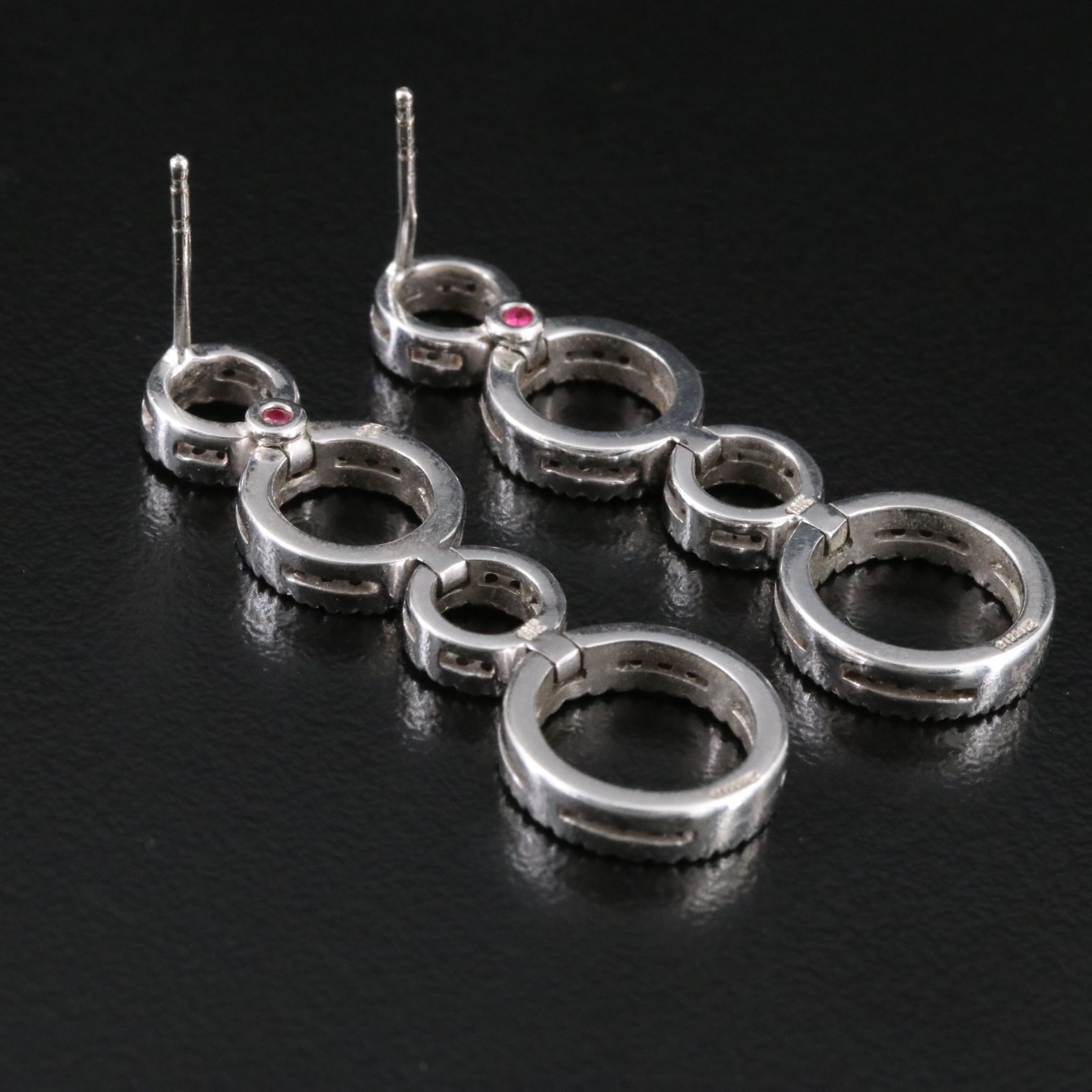 Roberto Coin 18K  0.96 CTW Diamond Circles Drop Earrings