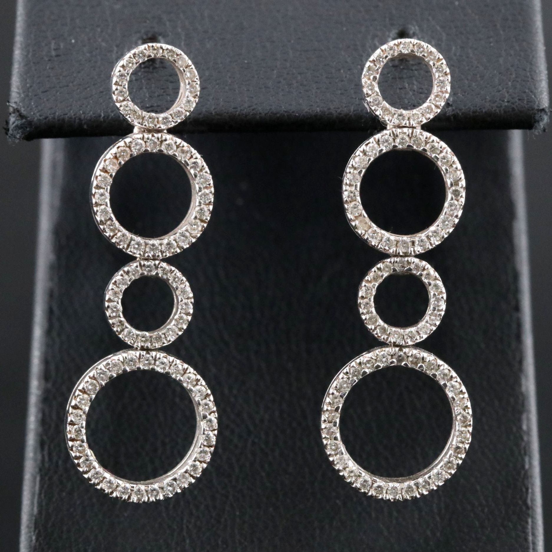 Roberto Coin 18K  0.96 CTW Diamond Circles Drop Earrings