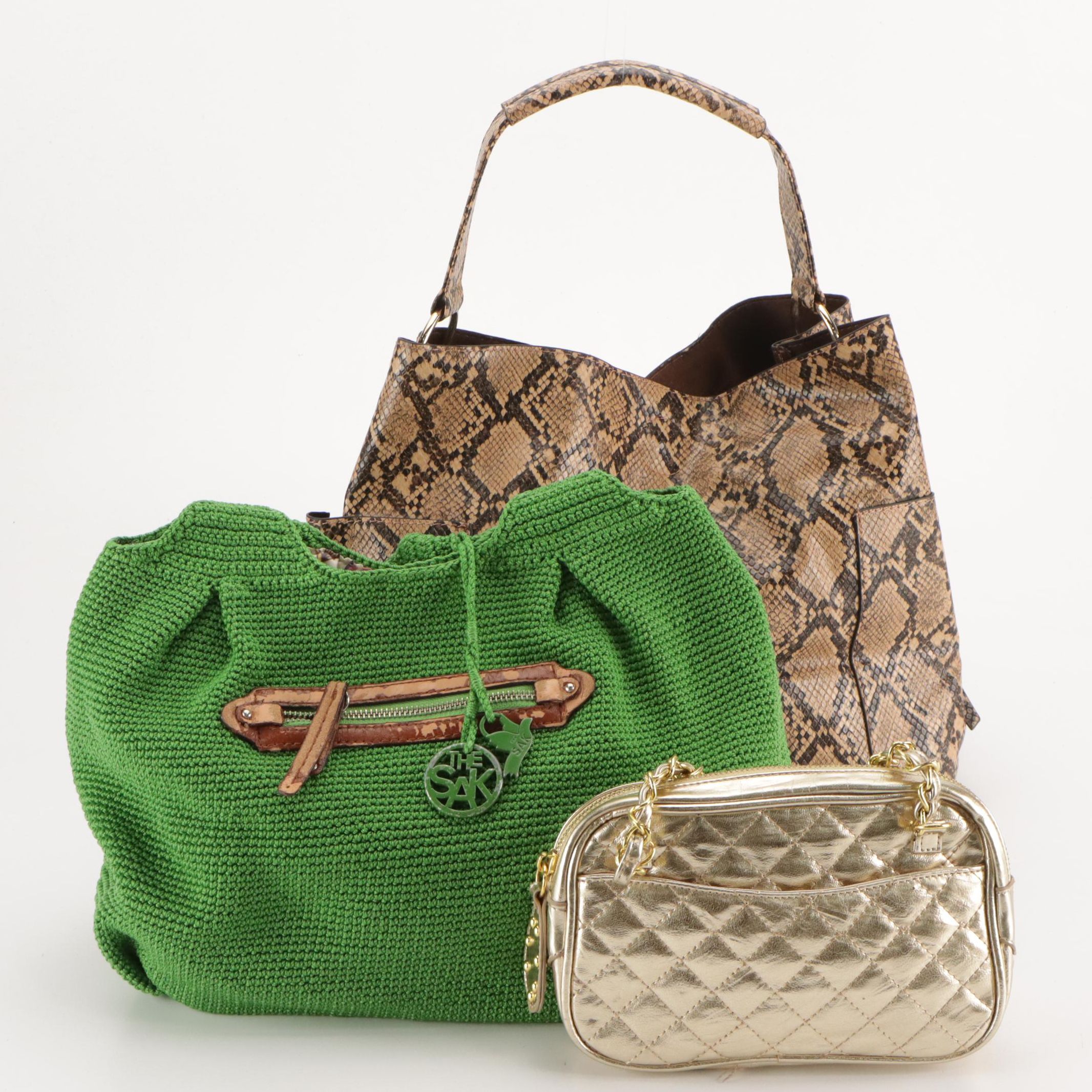 The Sak Green Crochet Shoulder Bag, Urban Expression Metallic Bag, Other Tote