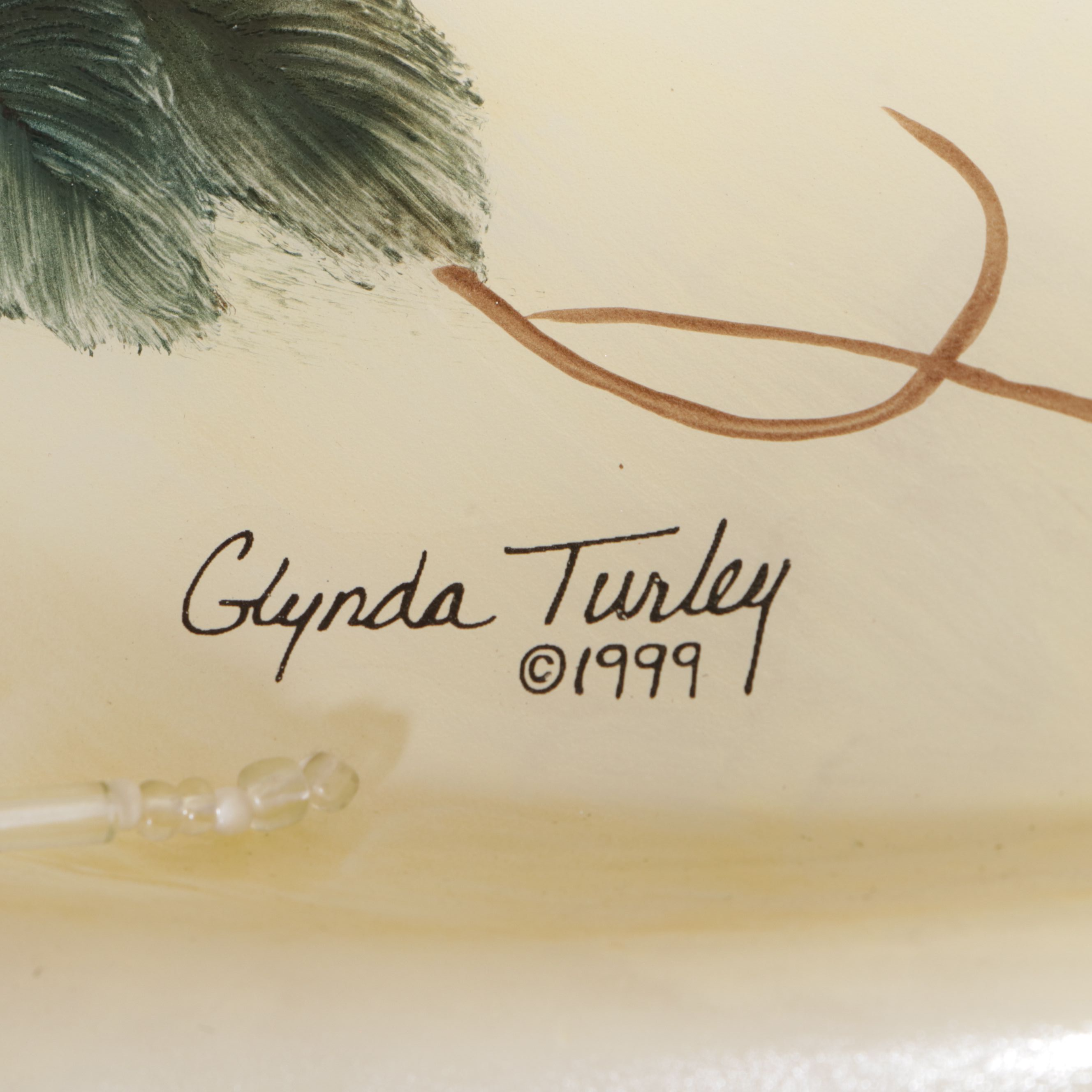 Victorian Style Bronze Painted Bridge Arm Lamp with Reverse Painted Shade