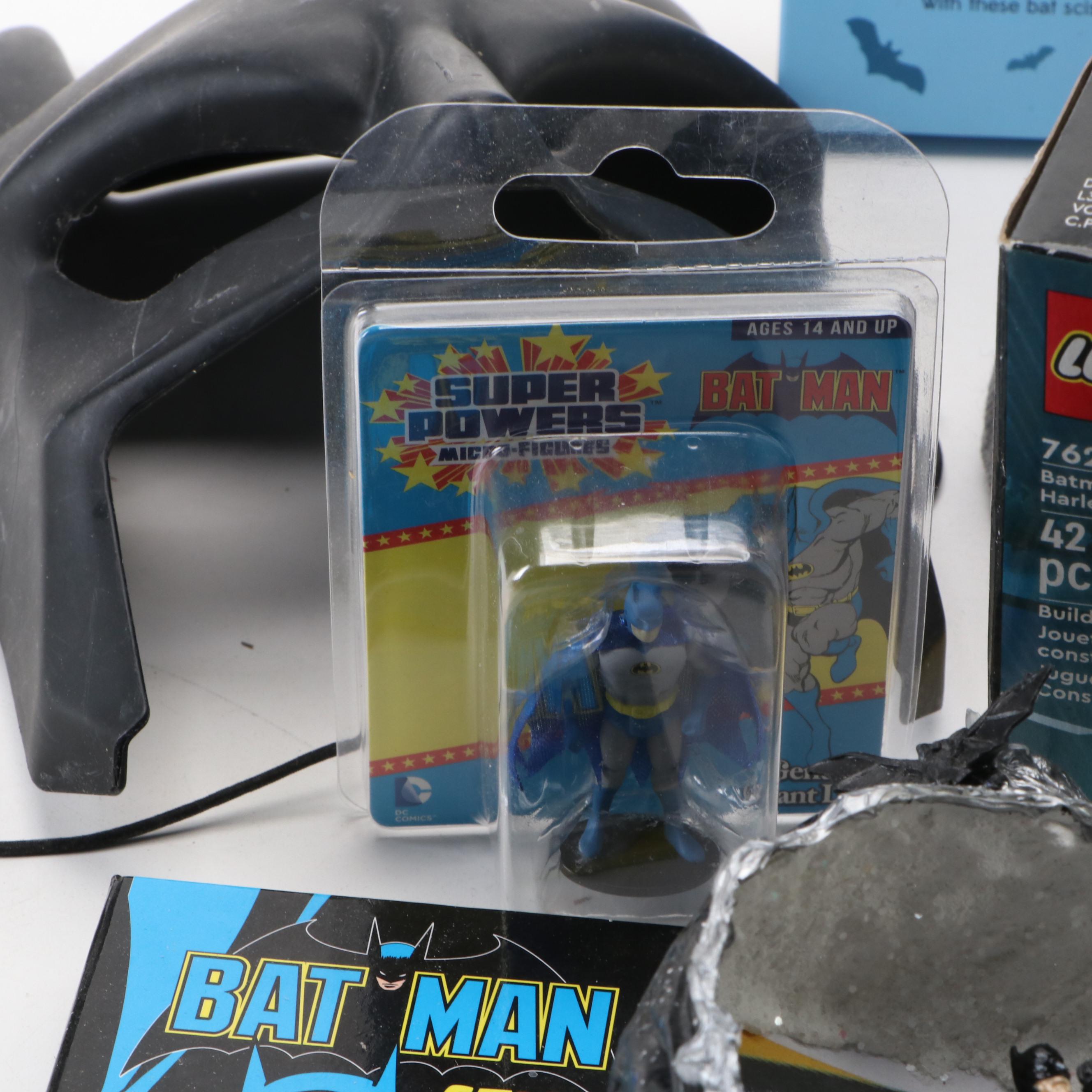 Batman Memorabilia and Merchandise Featuring Ball Cap, Postal Stamps, and More