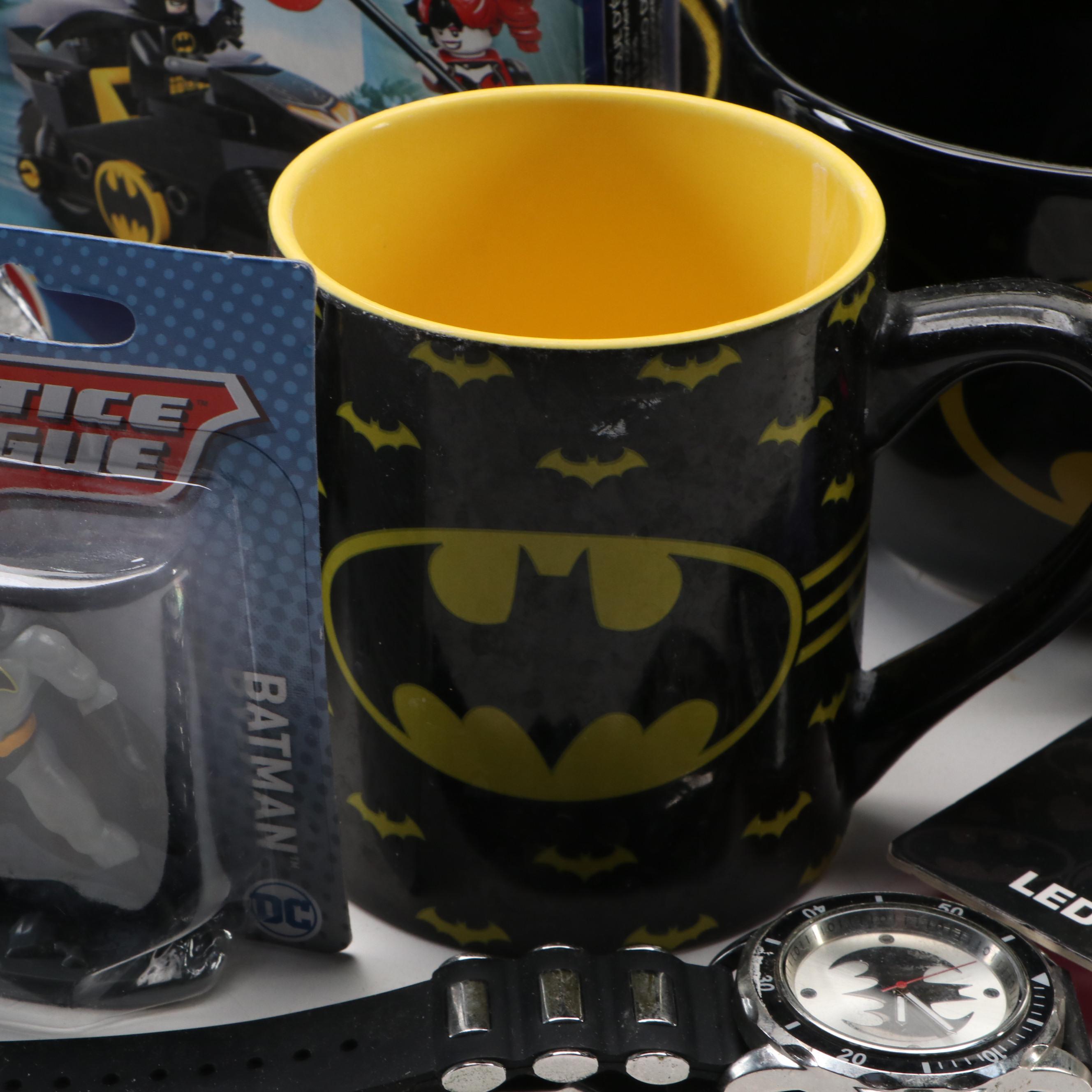 Batman Memorabilia and Merchandise Featuring Ball Cap, Postal Stamps, and More