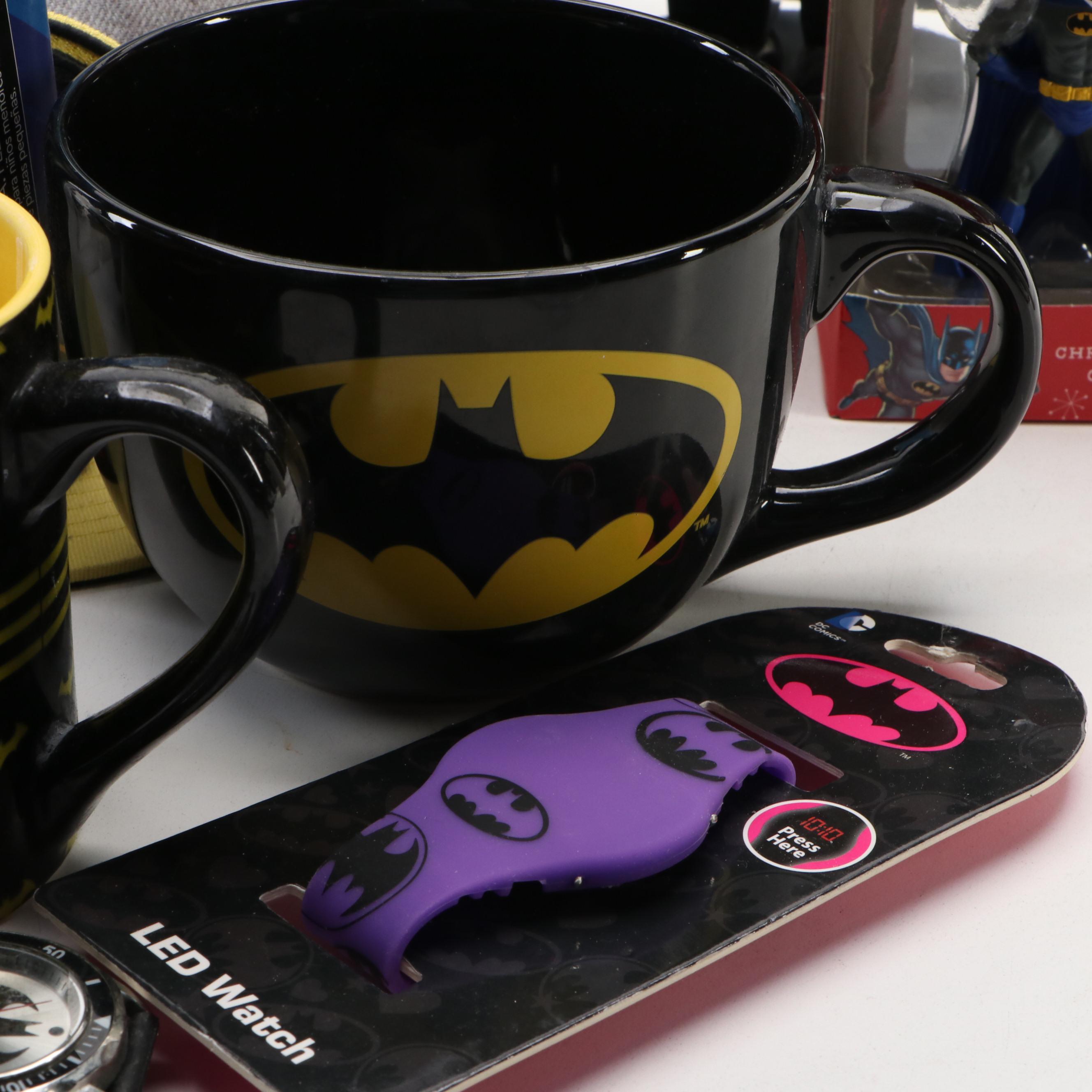 Batman Memorabilia and Merchandise Featuring Ball Cap, Postal Stamps, and More