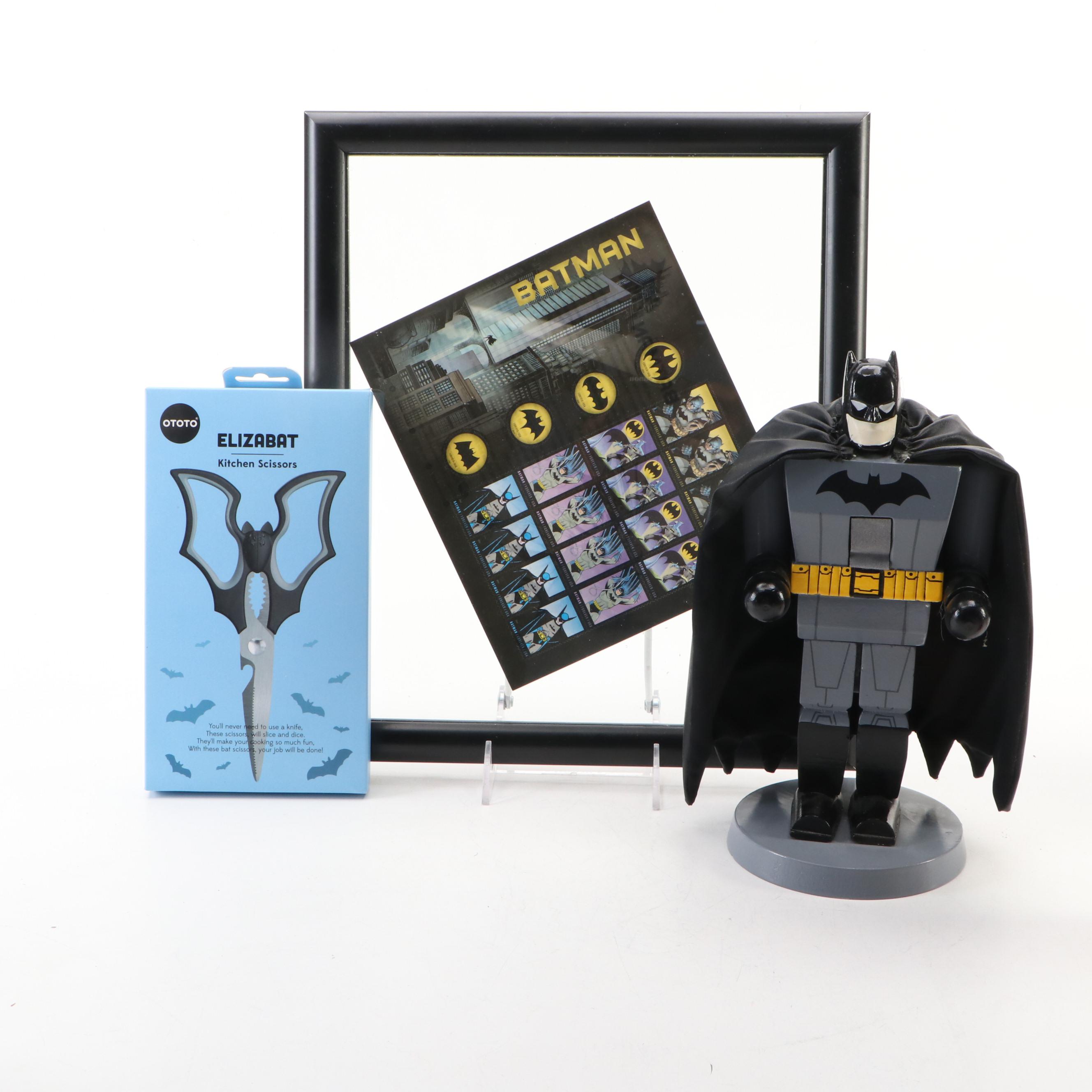 Batman Memorabilia and Merchandise Featuring Ball Cap, Postal Stamps, and More