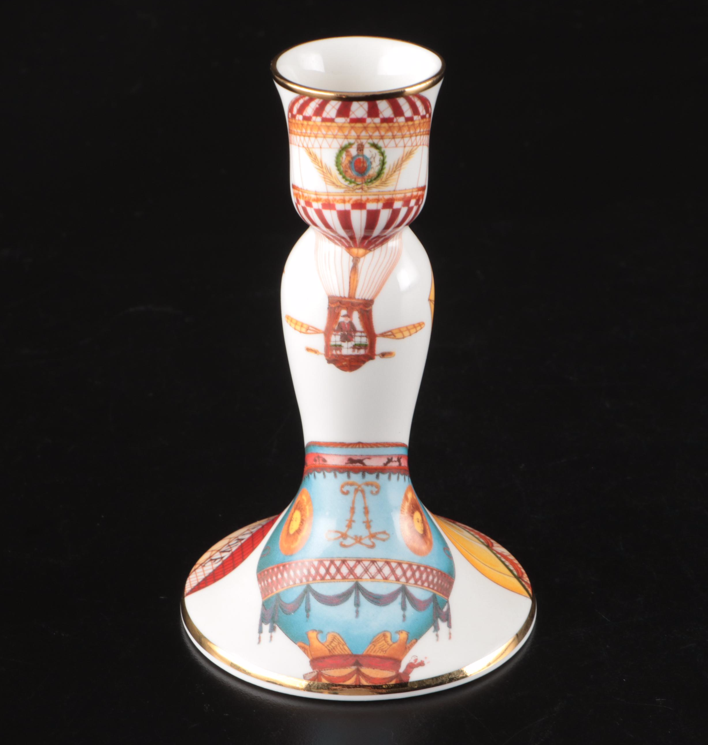 Temptation Galleries Hot Air Balloon Pattern Ceramic Candlestick and Containers