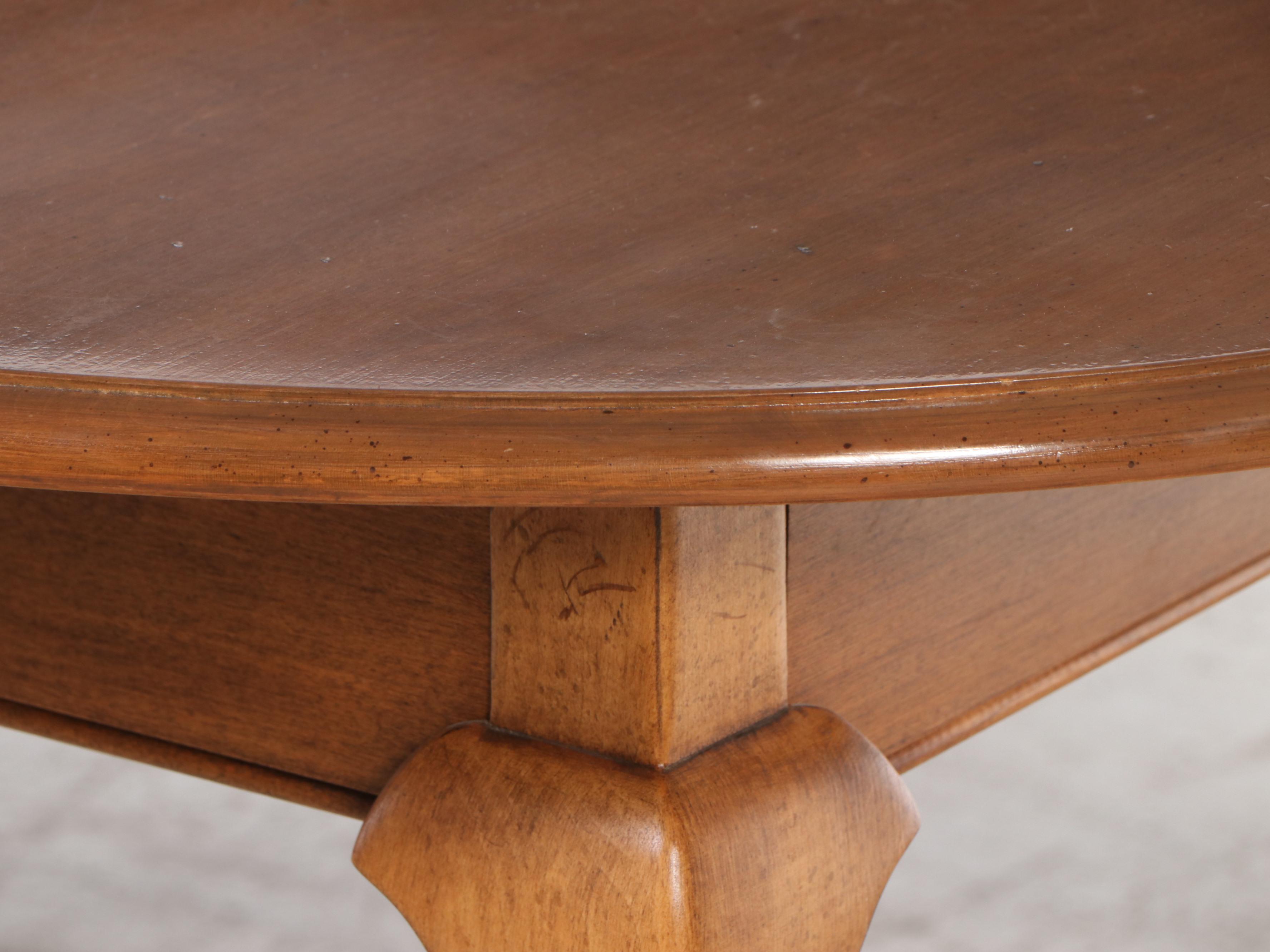 Ethan Allen Queen Anne Style Maple Dining Table with Six Windsor Style Armchairs