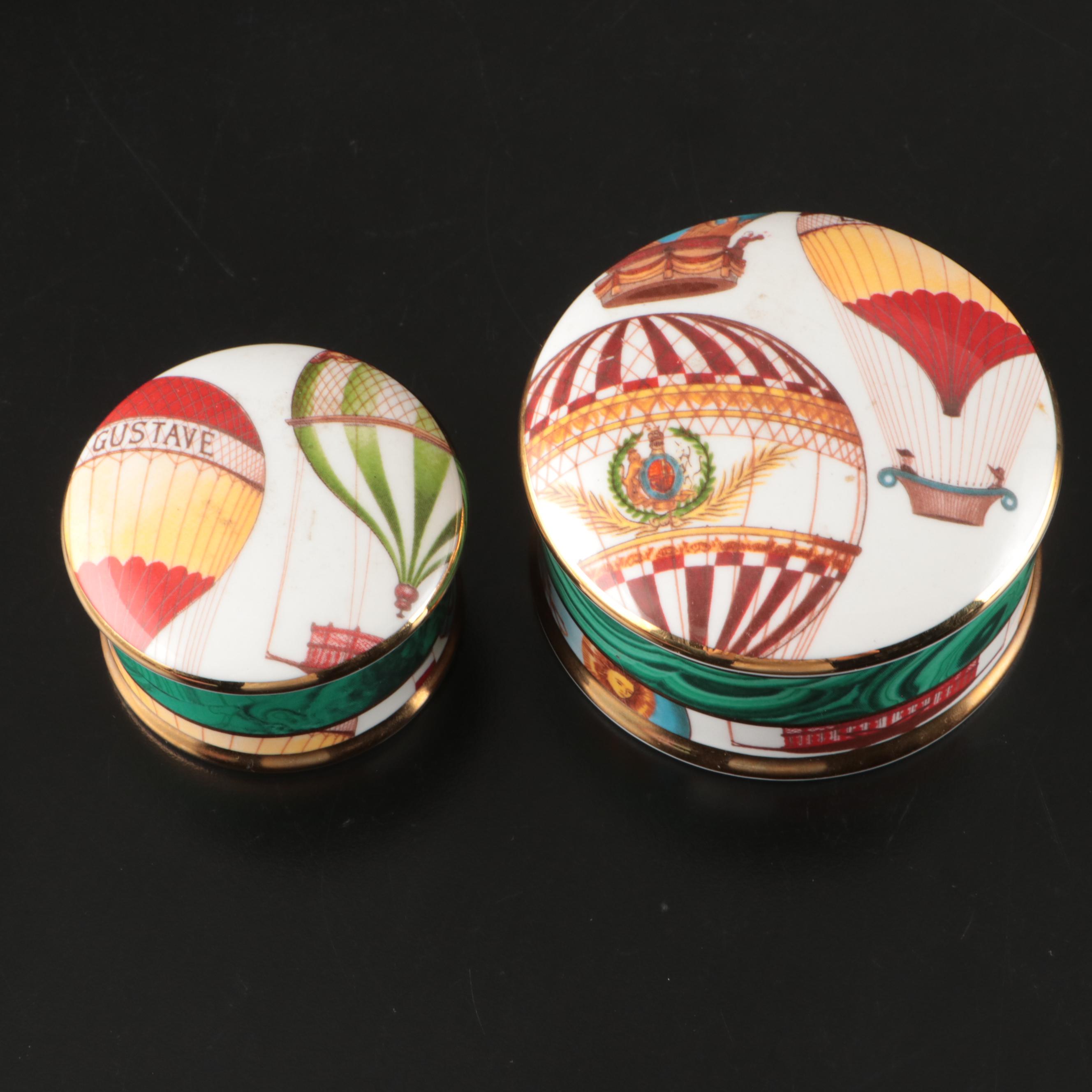 Temptation Galleries Hot Air Balloon Pattern Ceramic Candlestick and Containers