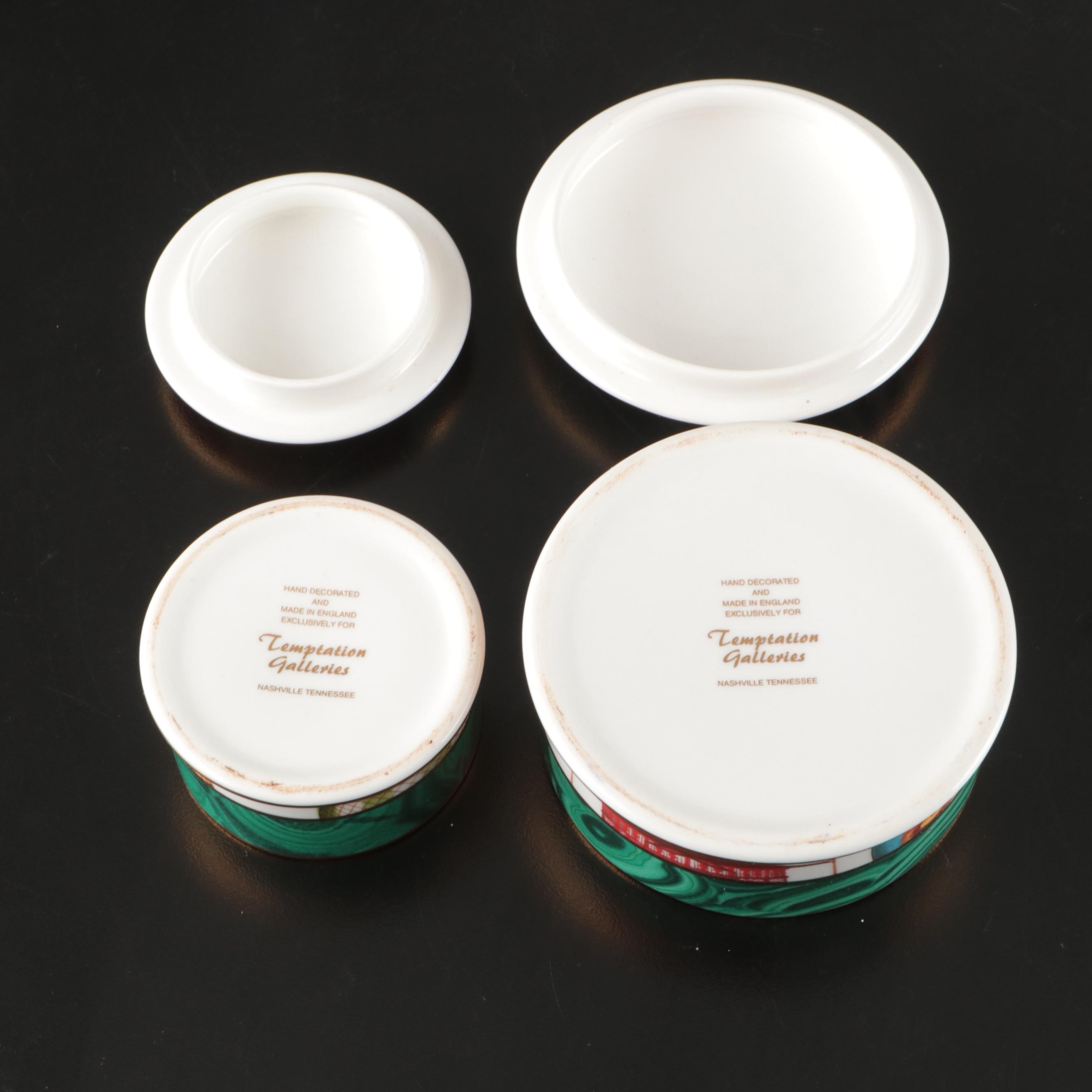 Temptation Galleries Hot Air Balloon Pattern Ceramic Candlestick and Containers