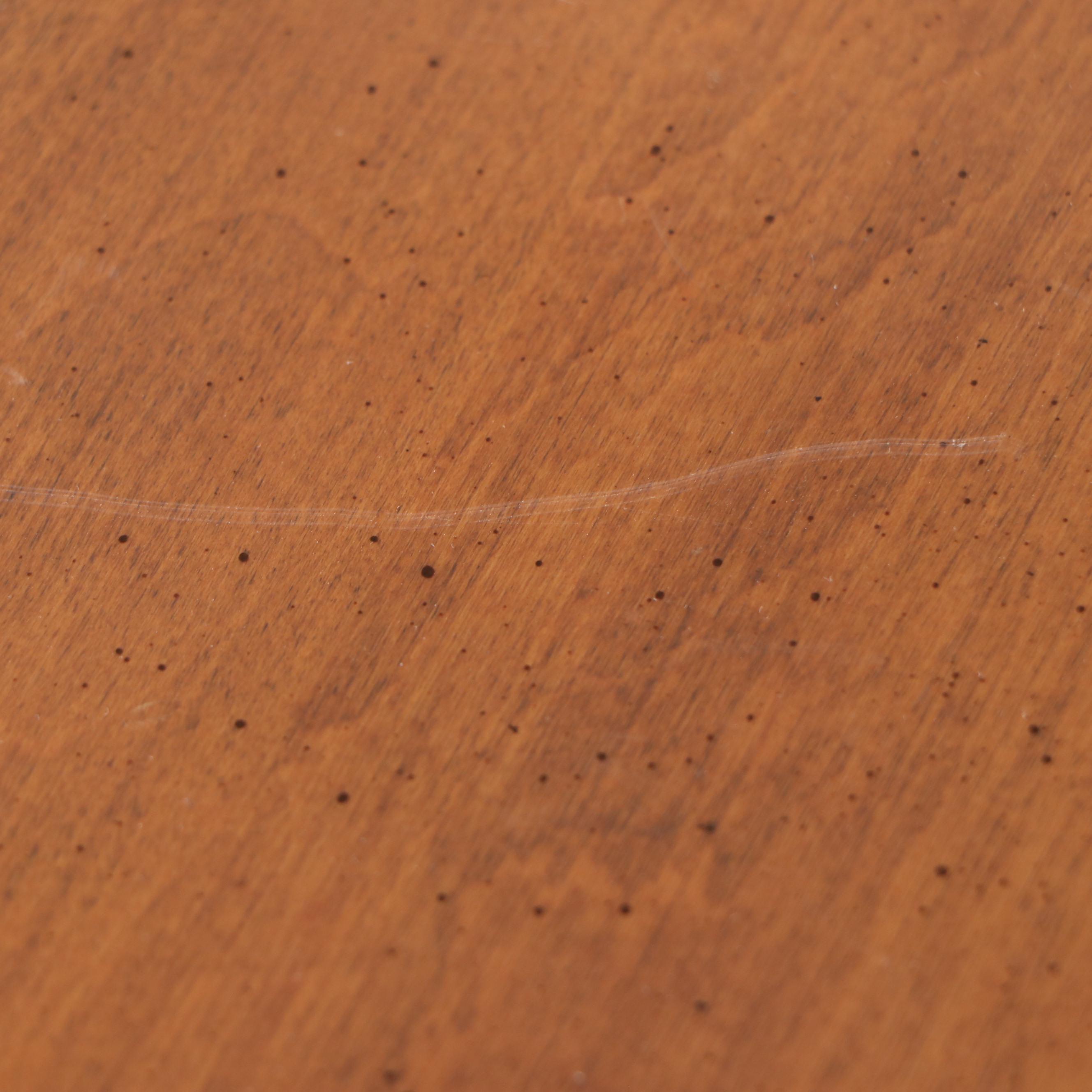 Ethan Allen Queen Anne Style Maple Dining Table with Six Windsor Style Armchairs