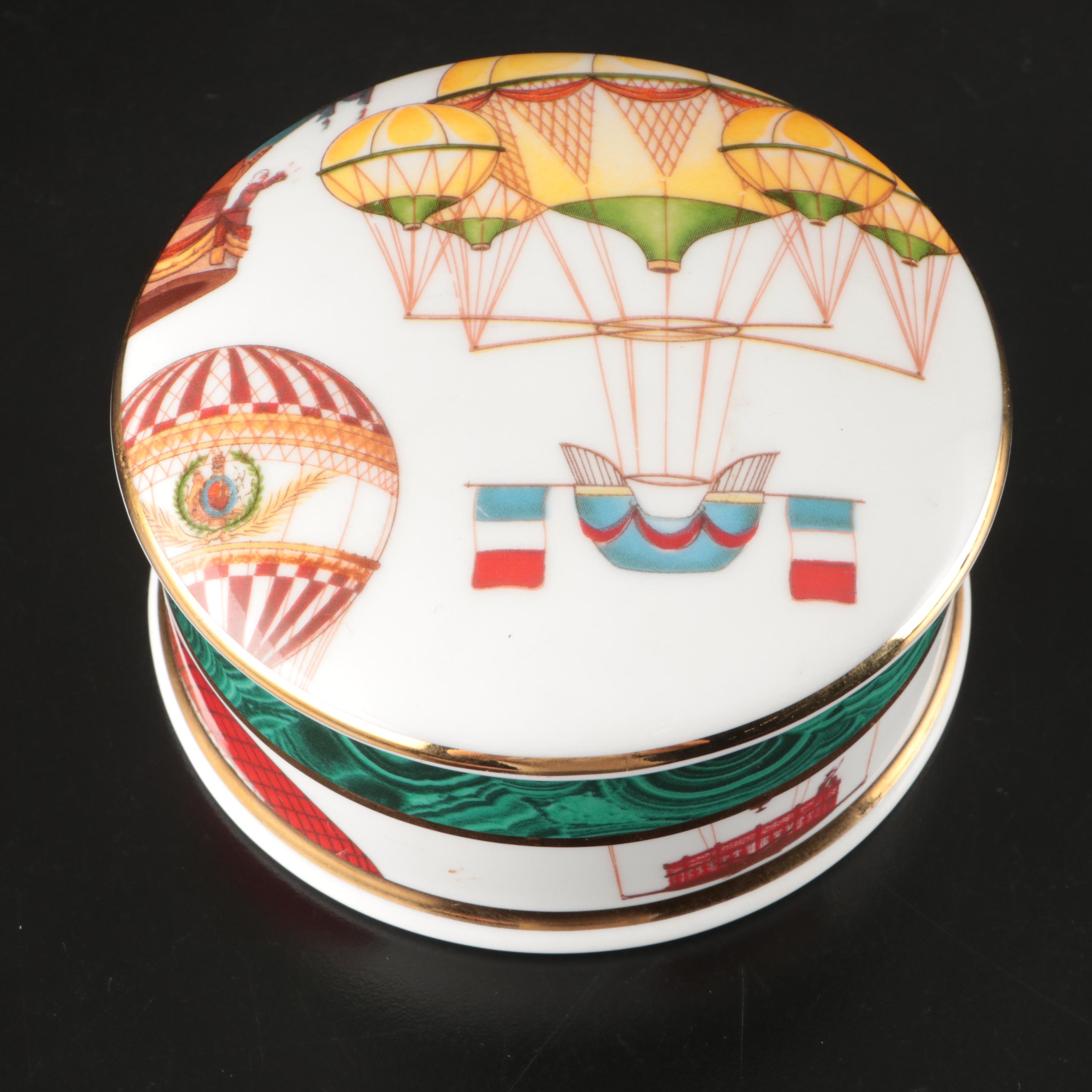 Temptation Galleries Hot Air Balloon Pattern Ceramic Candlestick and Containers