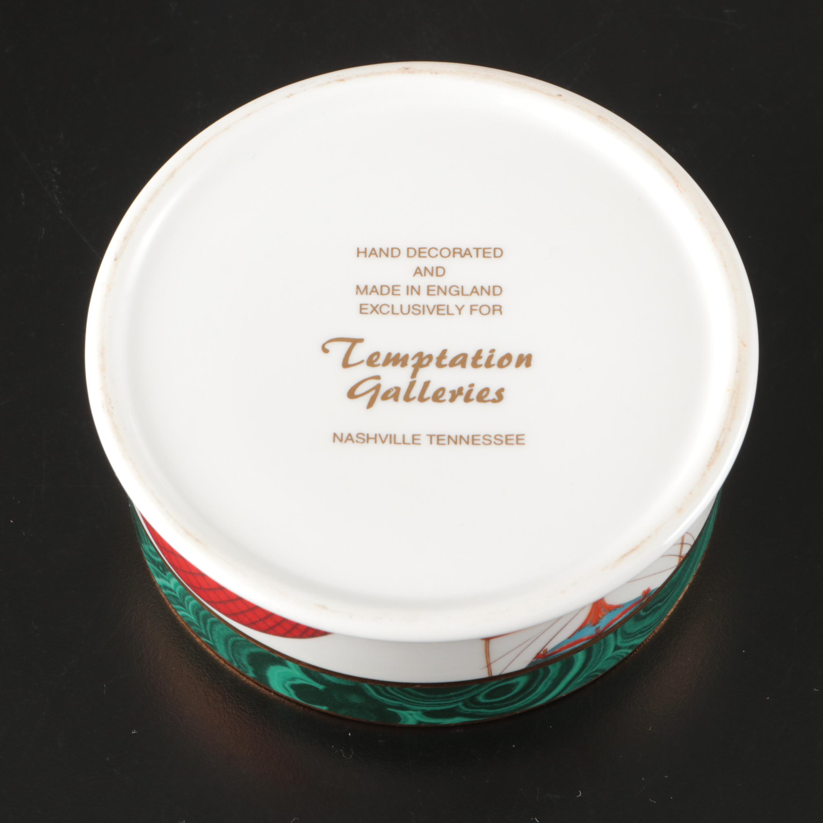 Temptation Galleries Hot Air Balloon Pattern Ceramic Candlestick and Containers