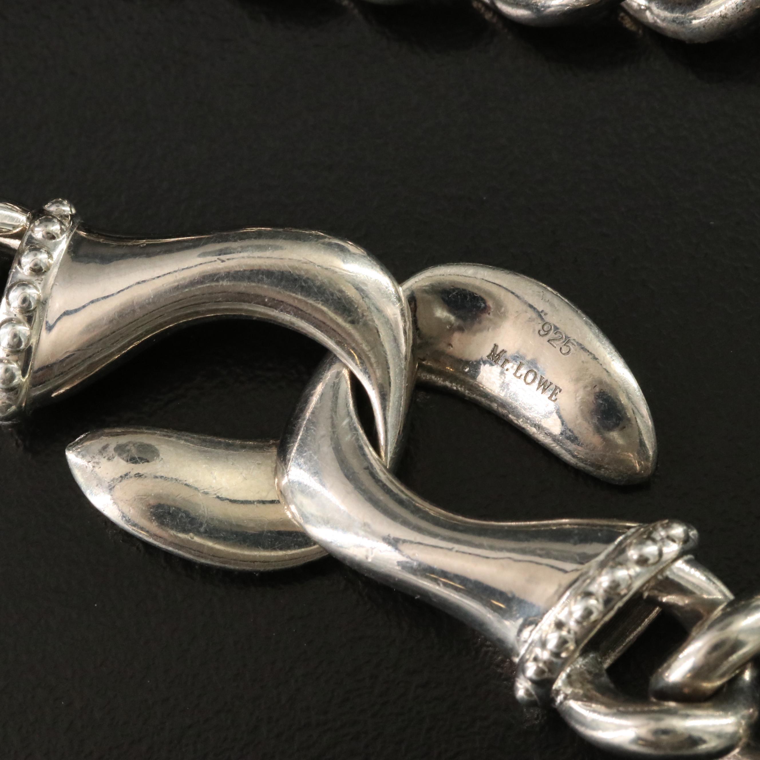 Sheryl Lowe "Mr. Lowe" Sterling Curb Chain Bracelet with Diamond Accents