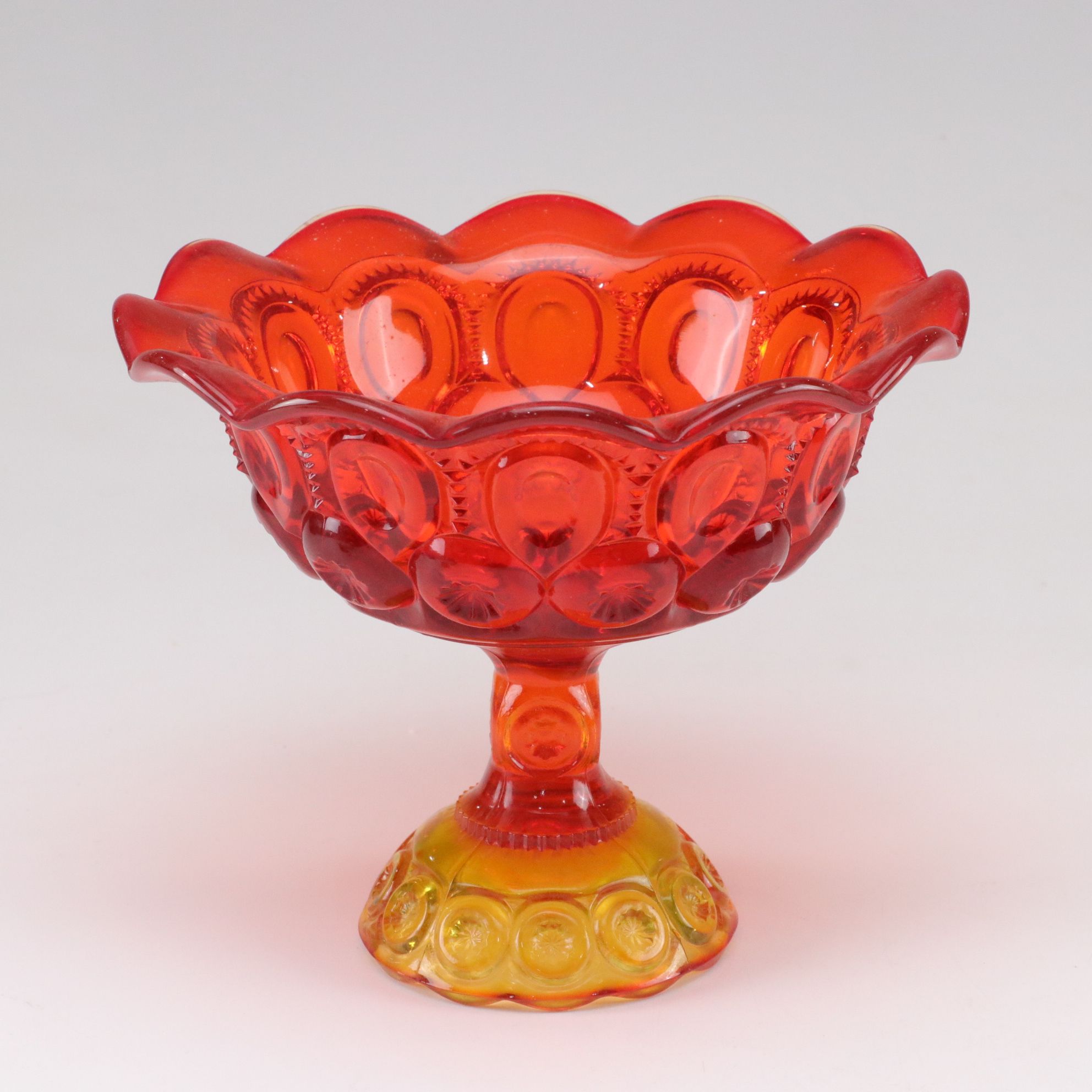 "Moon & Stars" Compote With Other Amberina Tableware and Novelty Glass