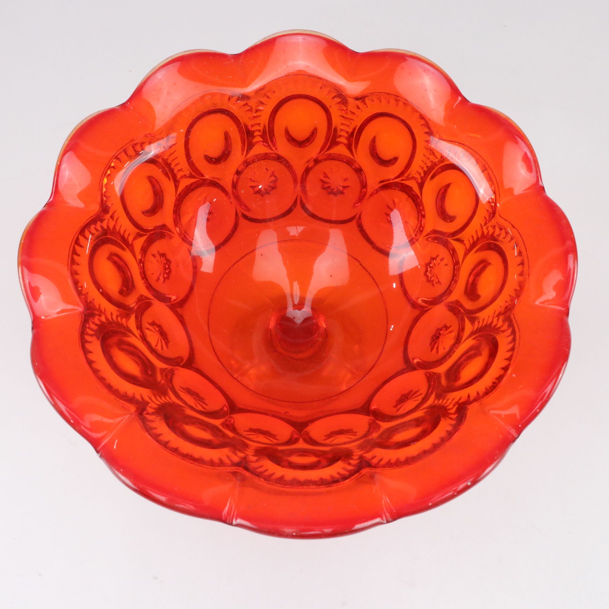 "Moon & Stars" Compote With Other Amberina Tableware and Novelty Glass