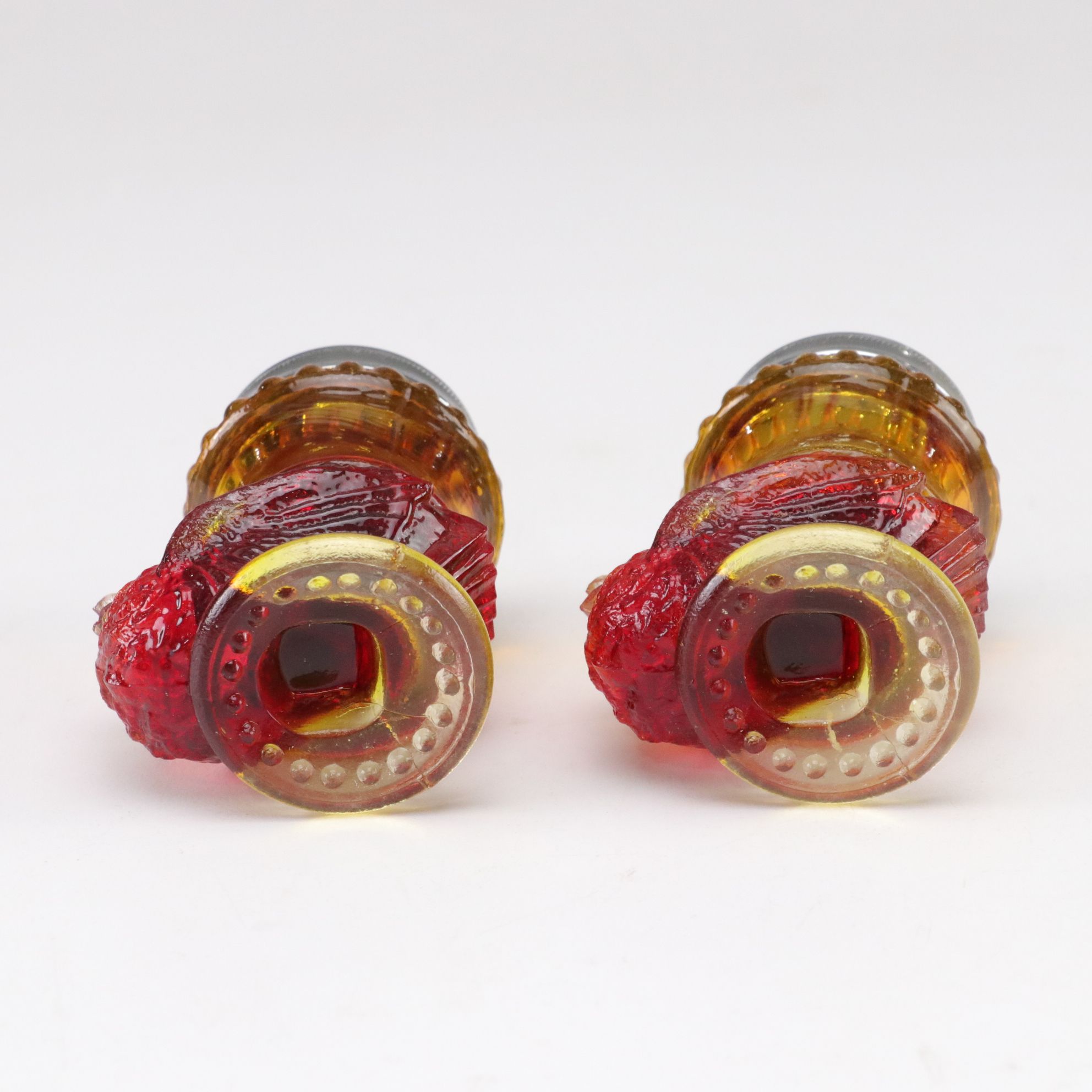 "Moon & Stars" Compote With Other Amberina Tableware and Novelty Glass