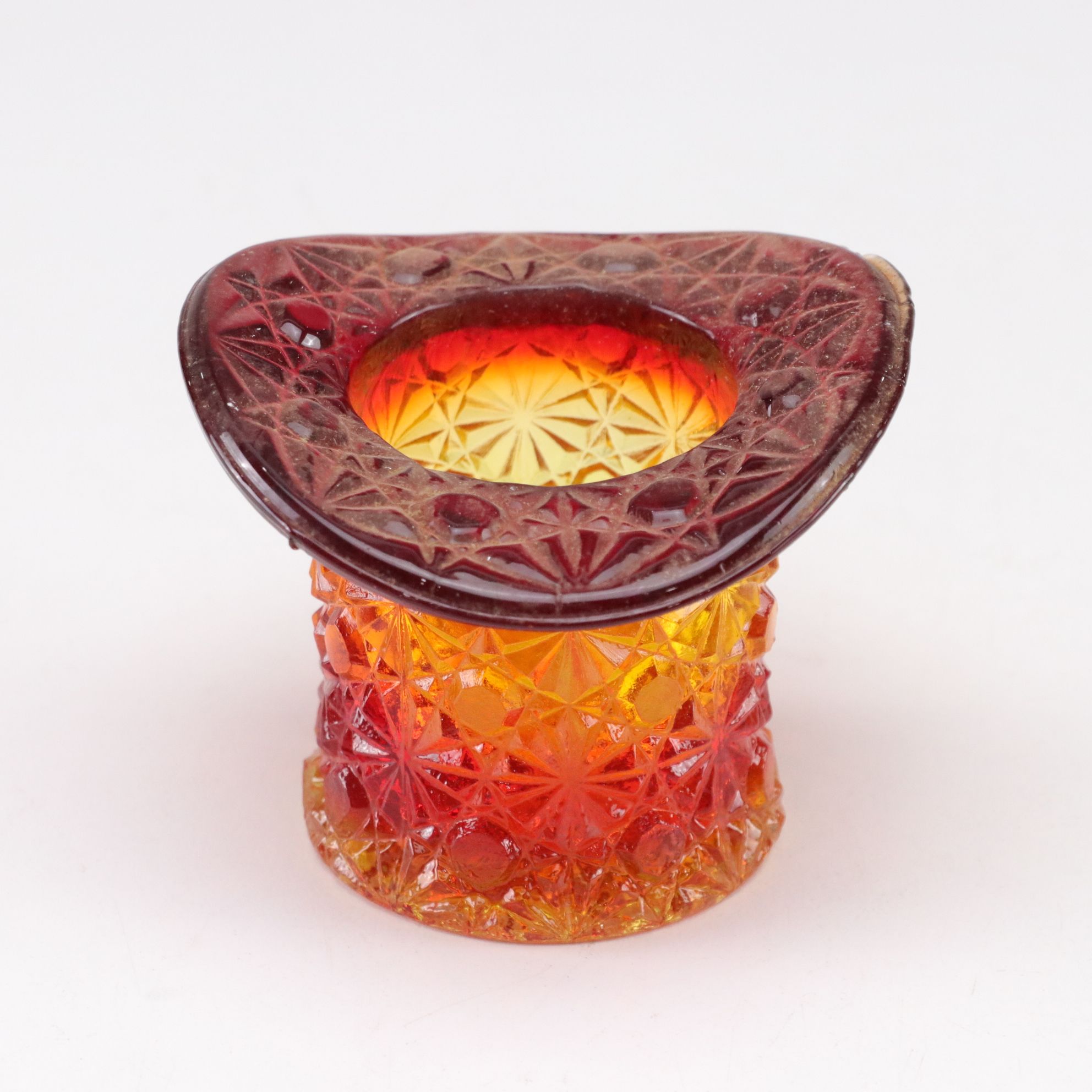 "Moon & Stars" Compote With Other Amberina Tableware and Novelty Glass