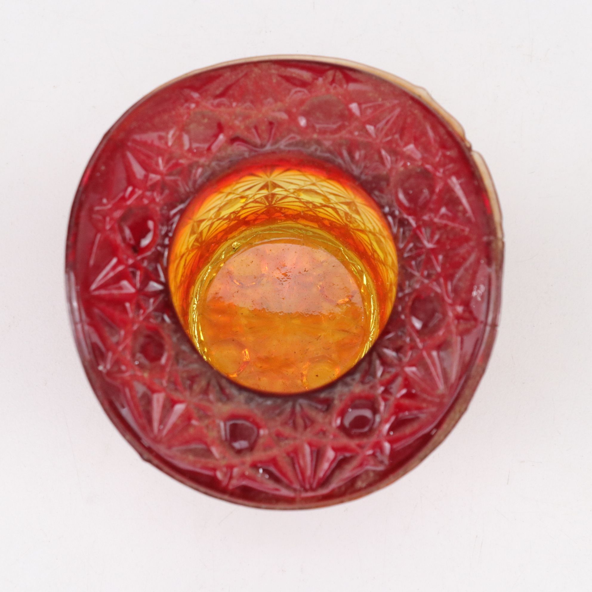 "Moon & Stars" Compote With Other Amberina Tableware and Novelty Glass