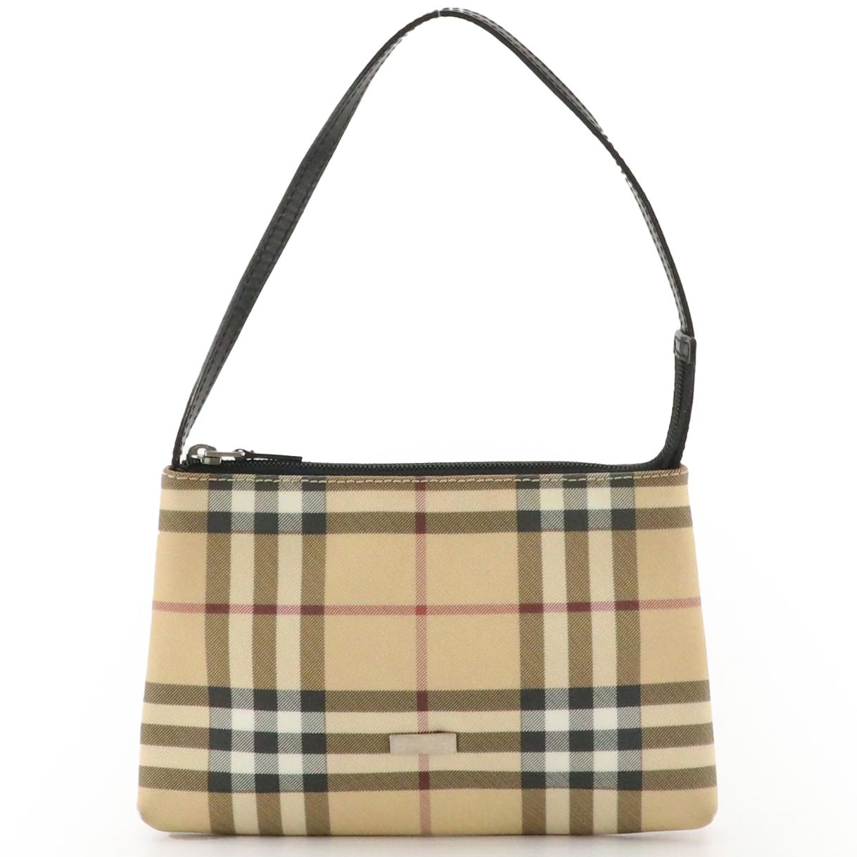 Burberry Mini Zip Shoulder Bag in House Check Coated Canvas and Leather Trim