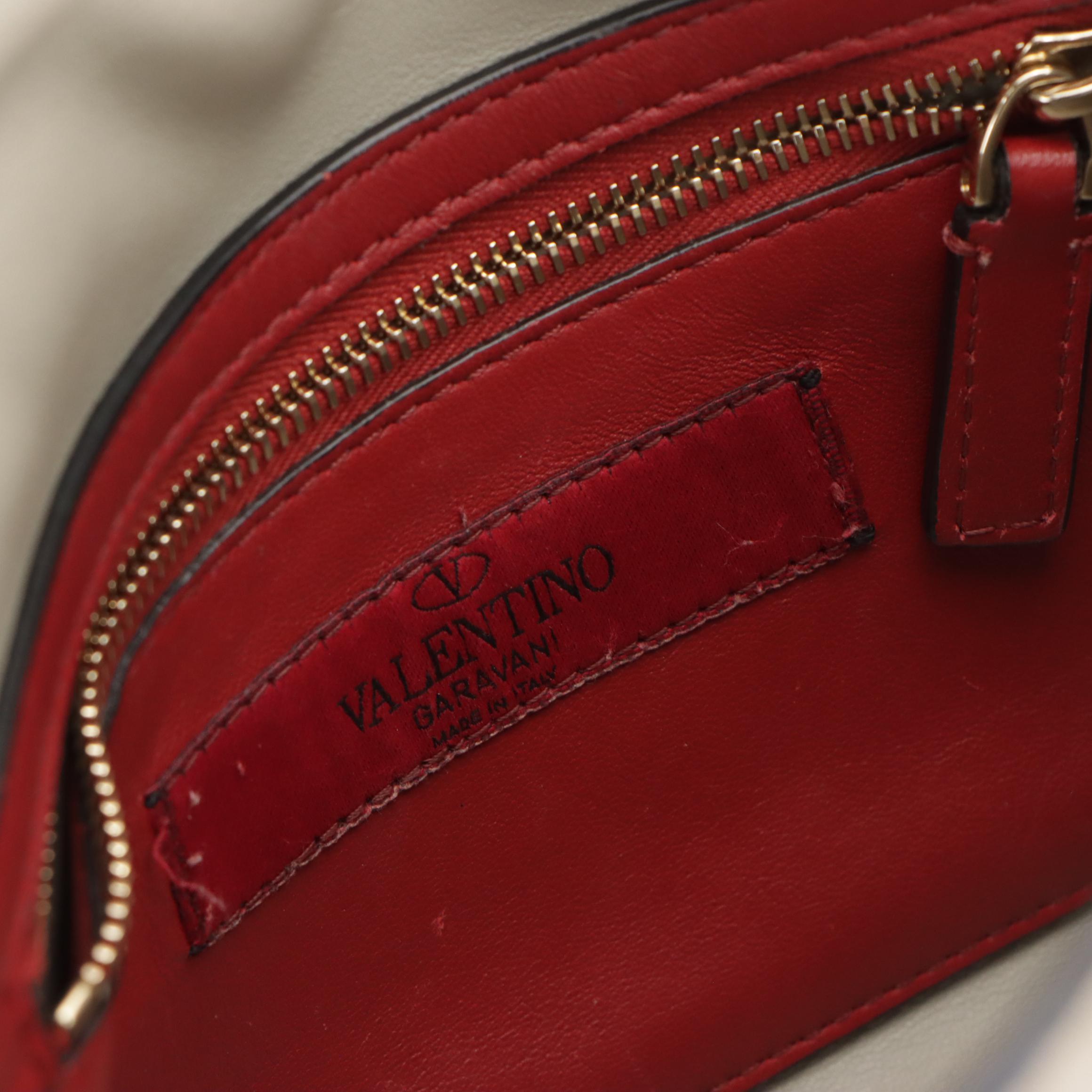 Valentino Rockstud Spike Two-Way Bag in Gray Quilted Leather