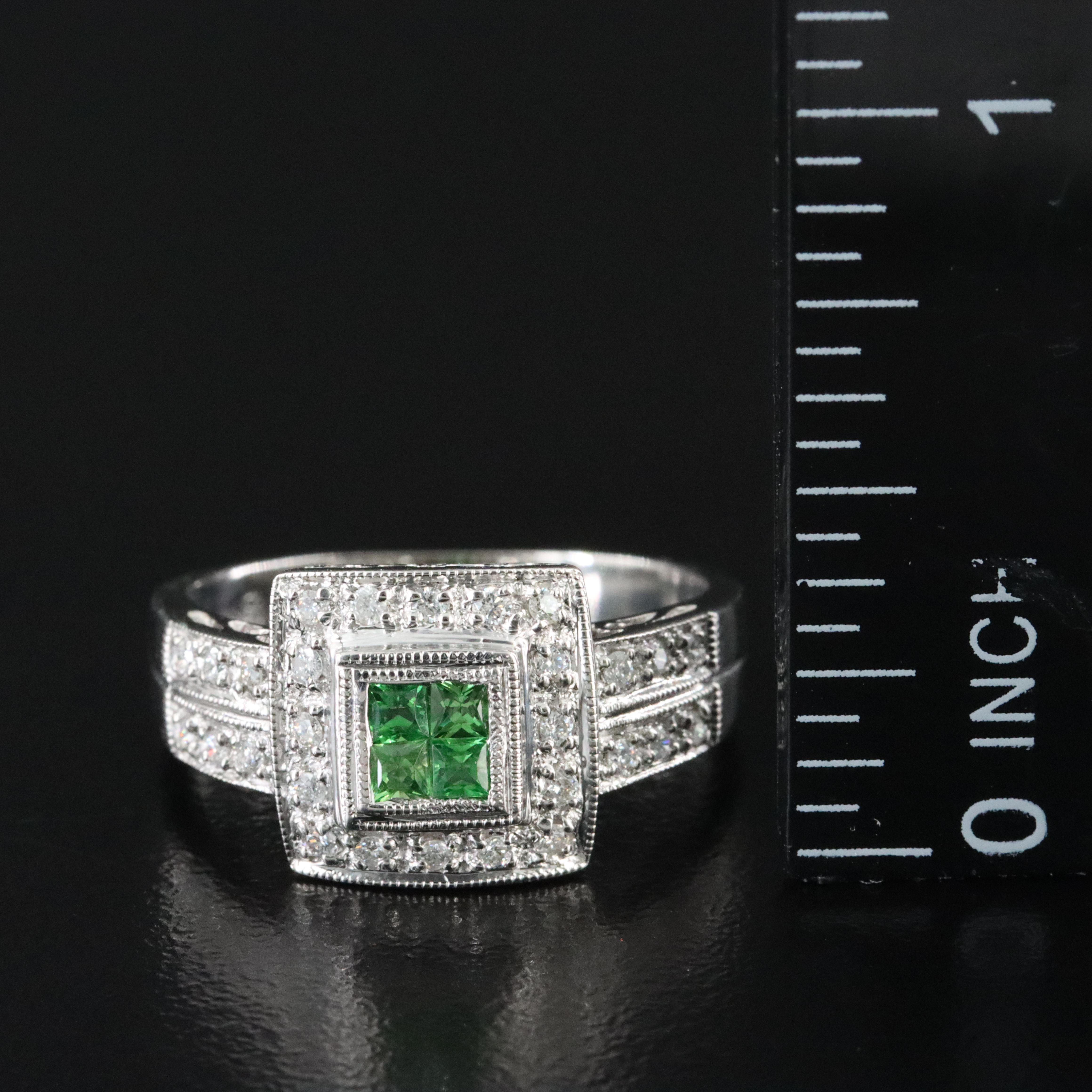 14K Tsavorite and Diamond Ring