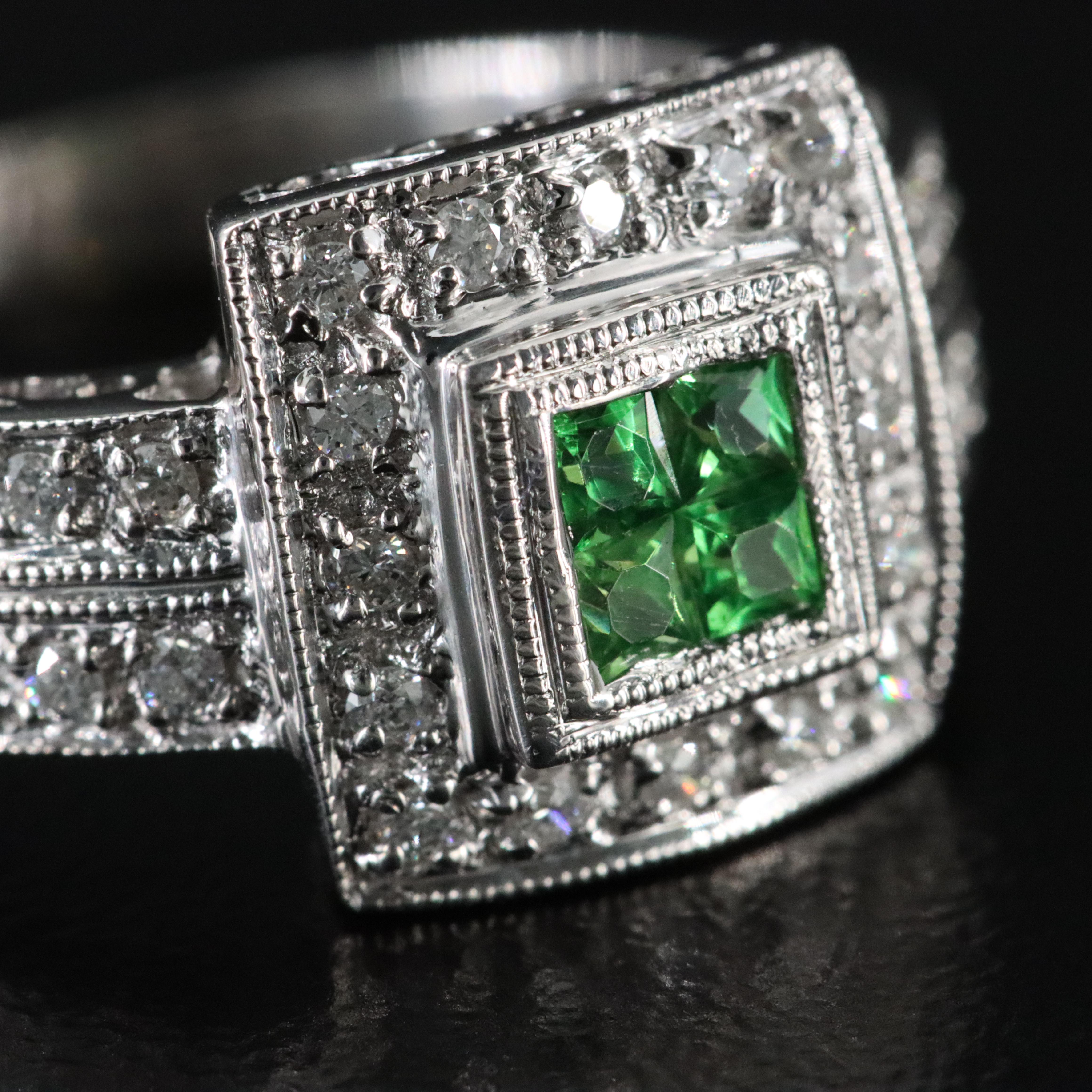 14K Tsavorite and Diamond Ring