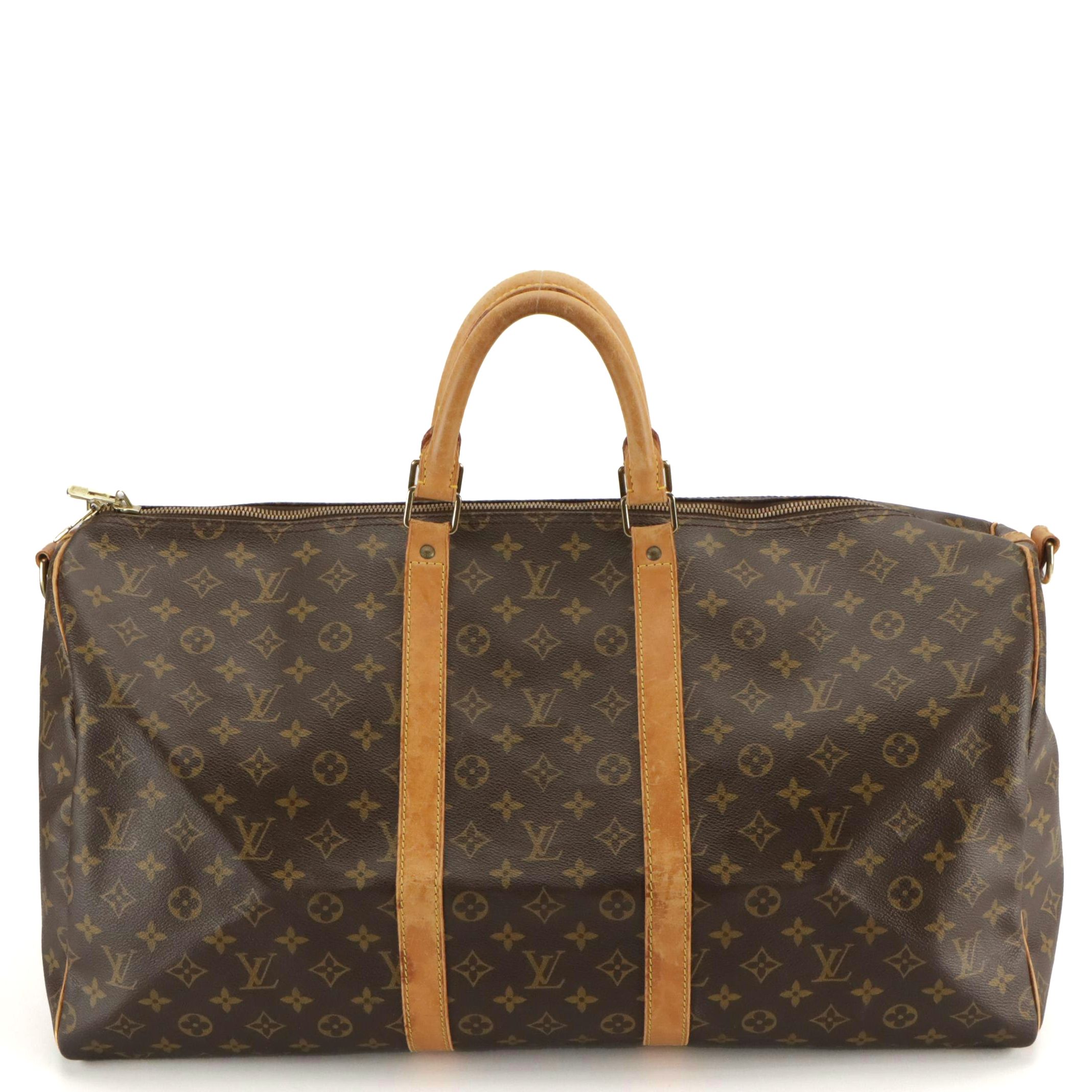 Louis Vuitton Keepall 55 Bandoulière in Monogram Canvas and Vachetta Leather