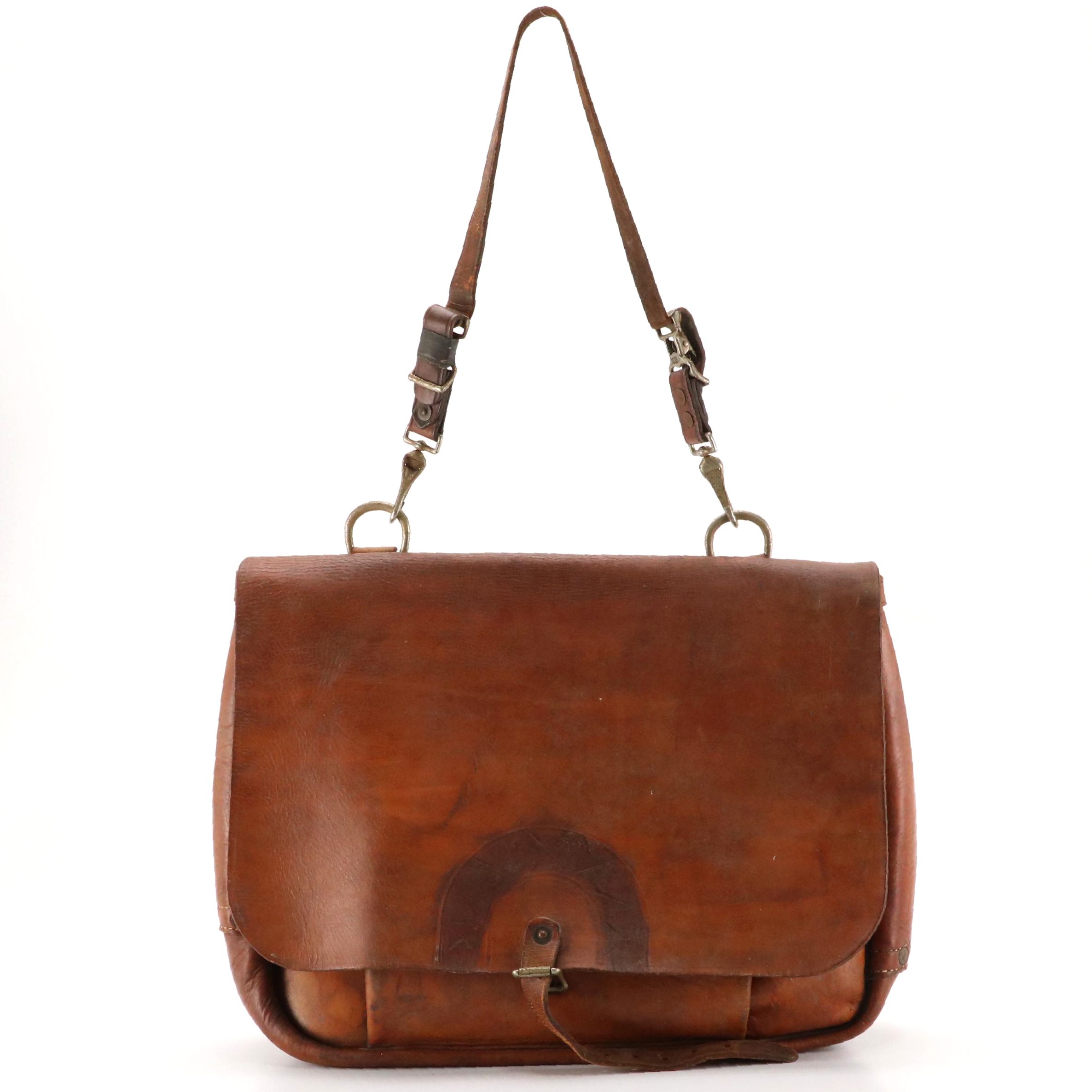 Bona Allen Inc. U.S. Mail Service Navy Division Messenger Bag in Brown Leather
