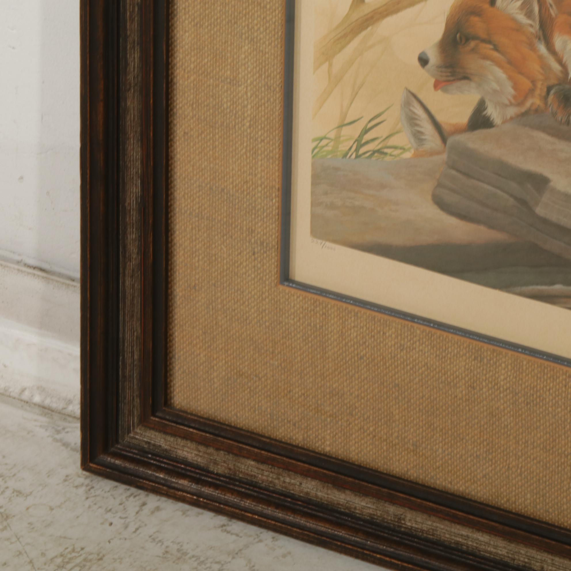 John Ruthven North American Series: "Red Foxes"  Offset Lithograph, 1971