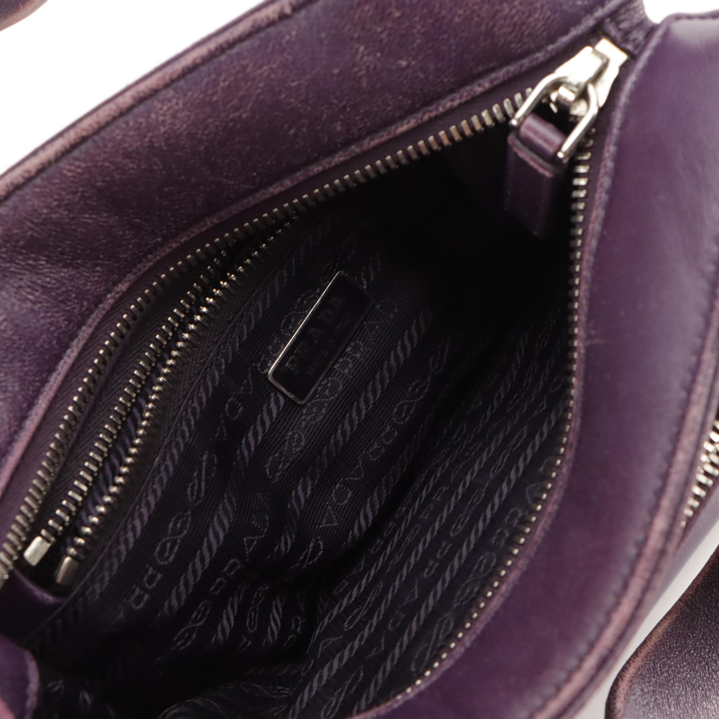 Prada Mini Two-Way Zip Tote in Violet Nappa Leather