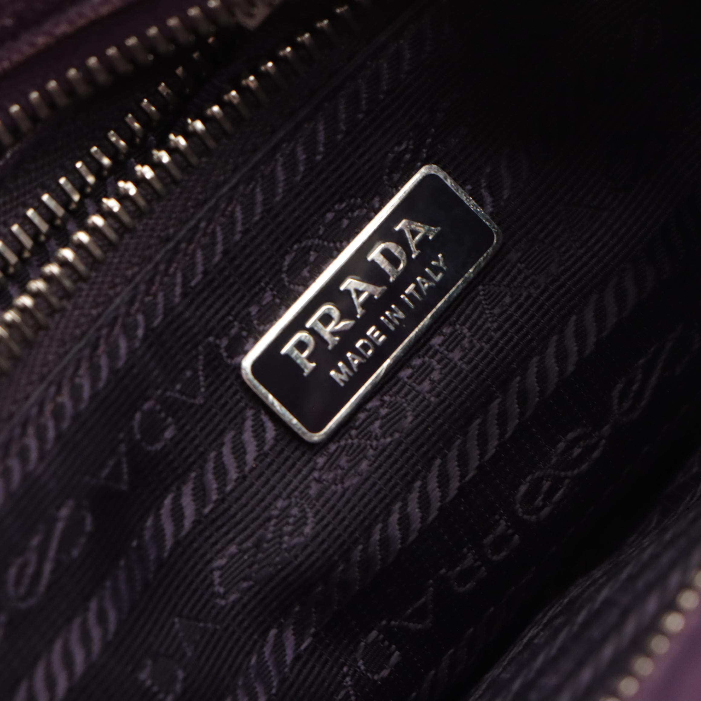 Prada Mini Two-Way Zip Tote in Violet Nappa Leather