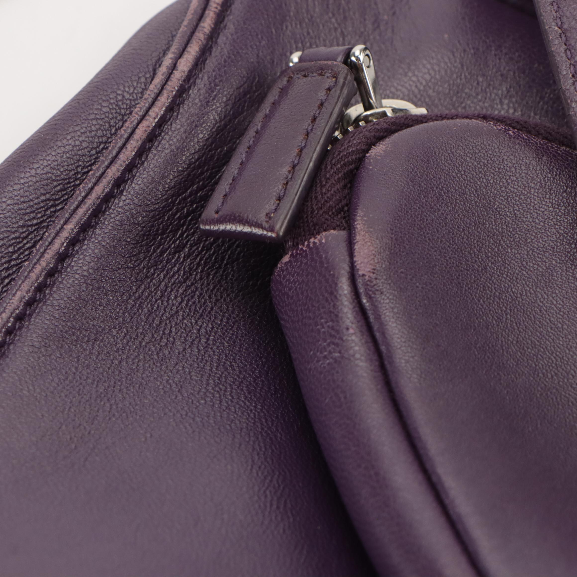 Prada Mini Two-Way Zip Tote in Violet Nappa Leather