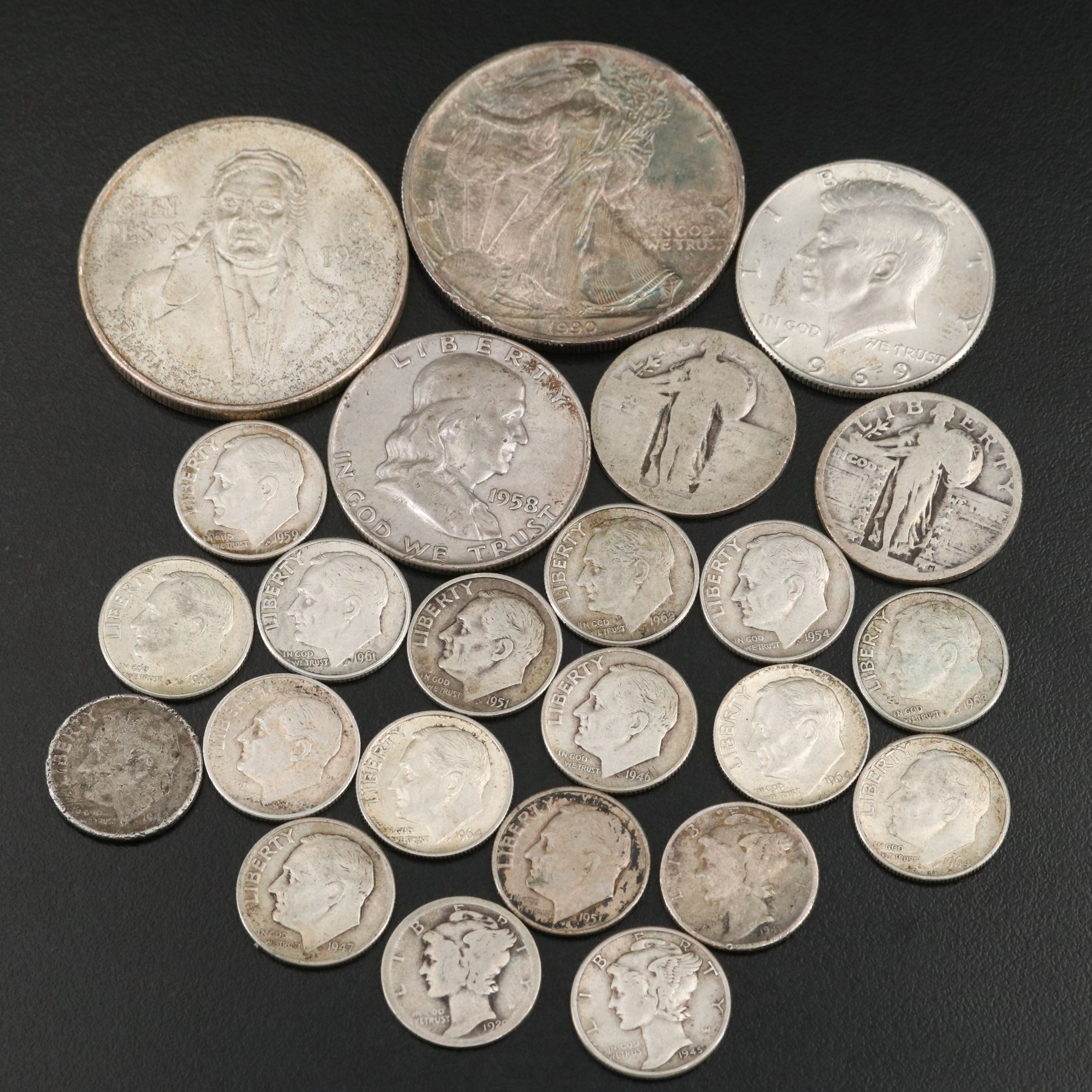 Group of Vintage to Modern Silver Coins, U.S. and Mexico