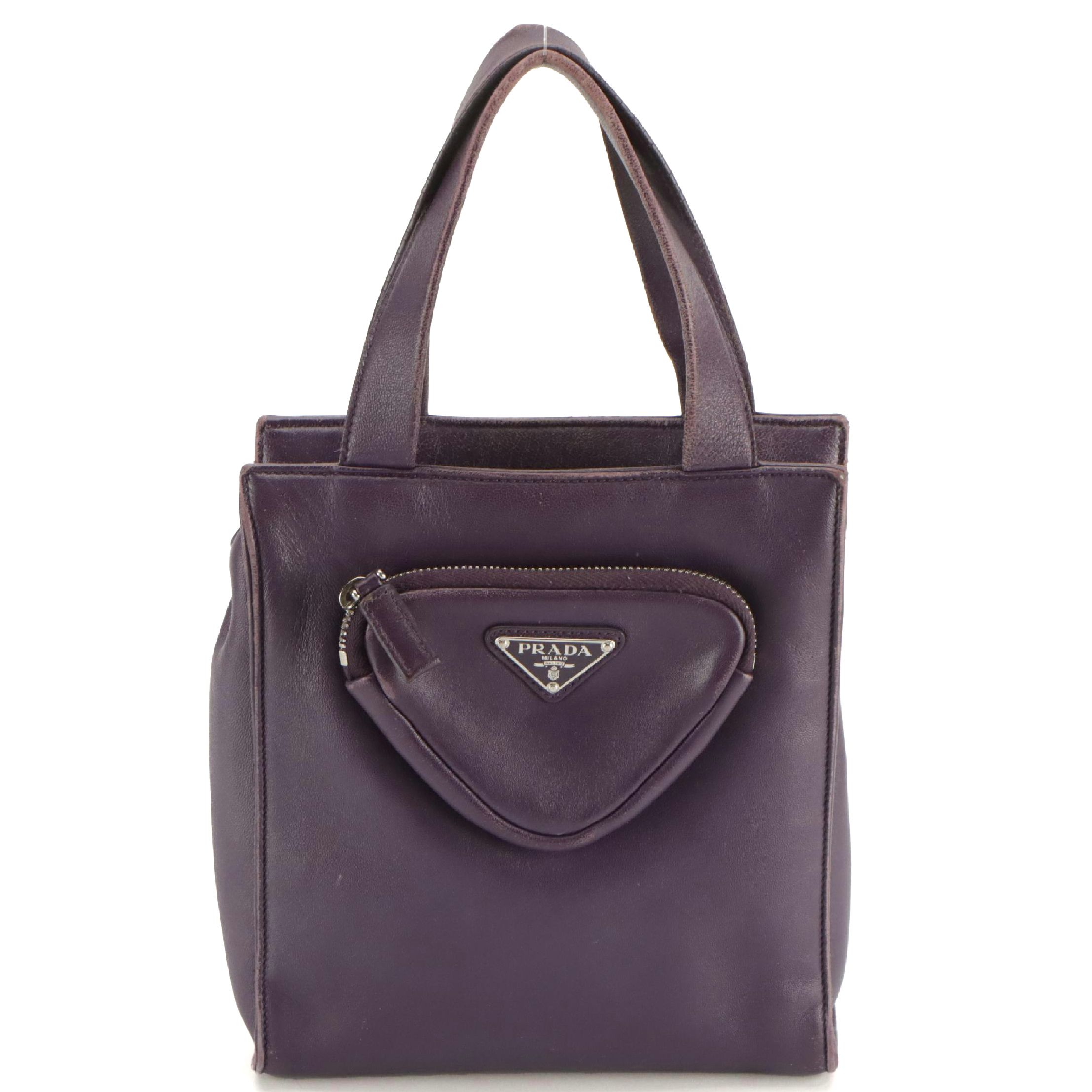 Prada Mini Two-Way Zip Tote in Violet Nappa Leather