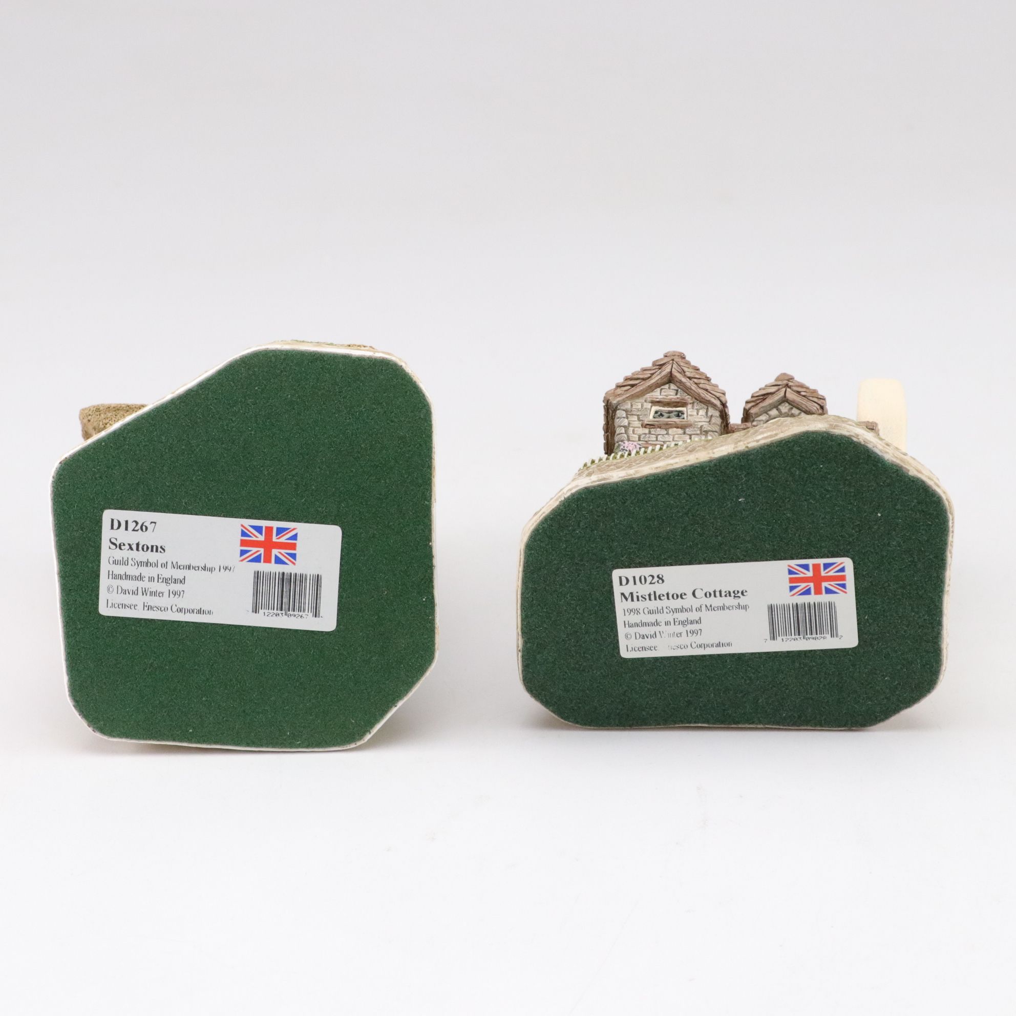 Collection of Five David Winter Cottages Including 1997 "Sextons" & "Mistletoe"