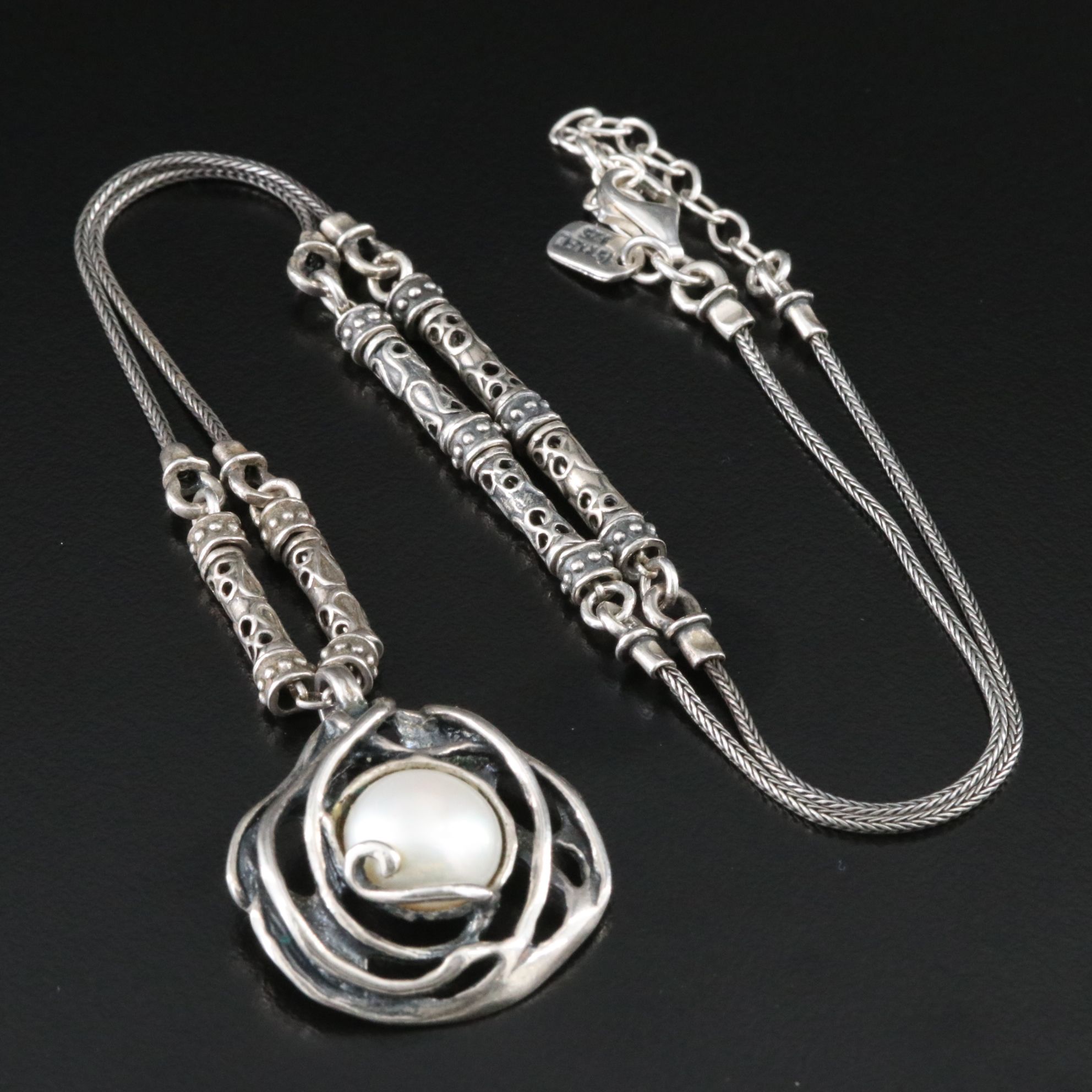 Sterling Pearl Pendant Necklace