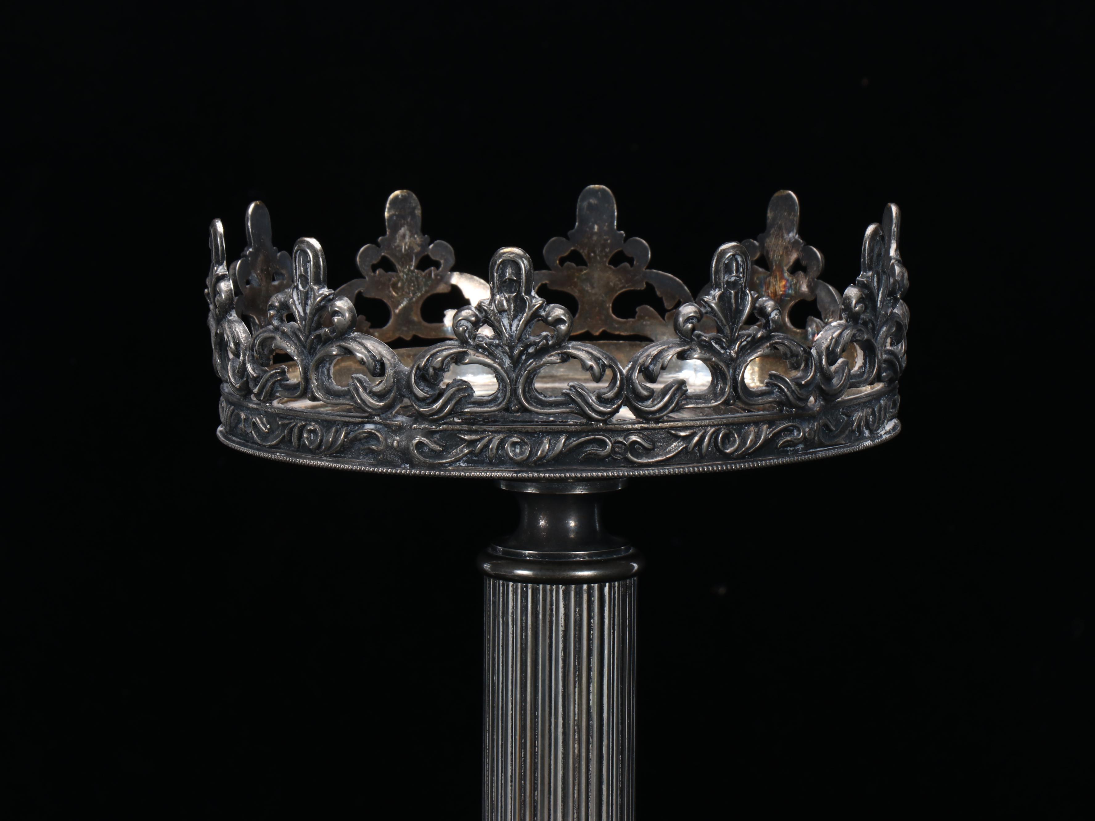 Cut Crystal and Silver Plate Footed Ice Bucket