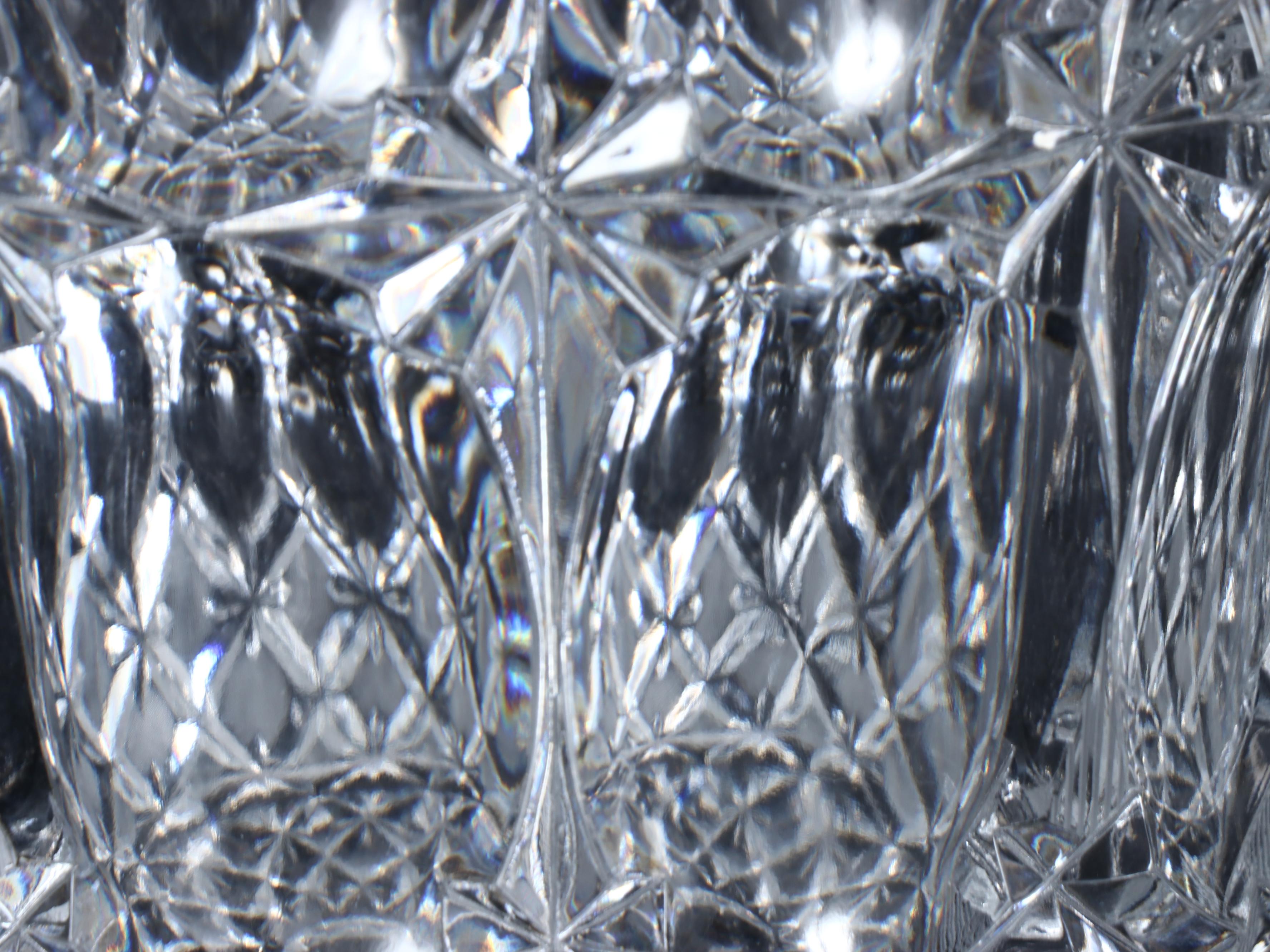 Cut Crystal and Silver Plate Footed Ice Bucket